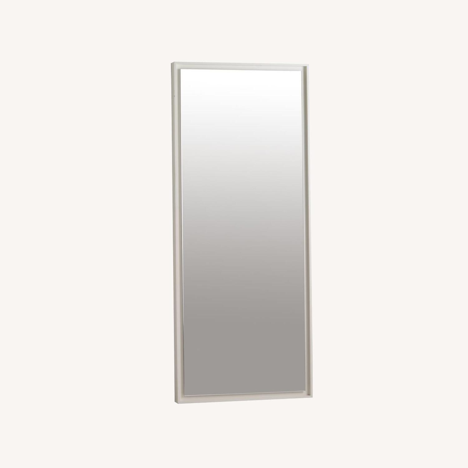 West Elm Floating Wood Wall Mirror, White Lacquer AptDeco
