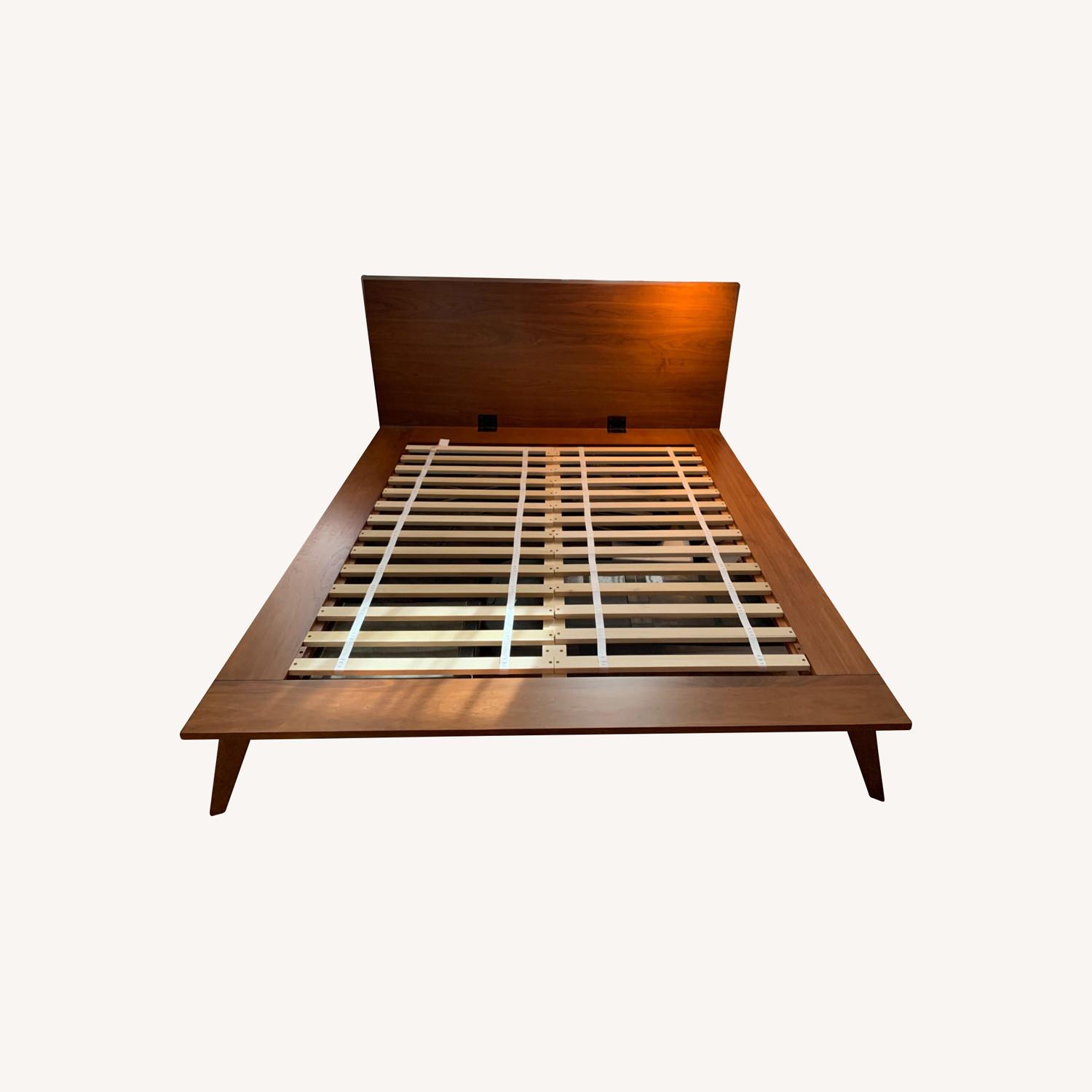 West Elm Mid Century Platform Bed Walnut AptDeco