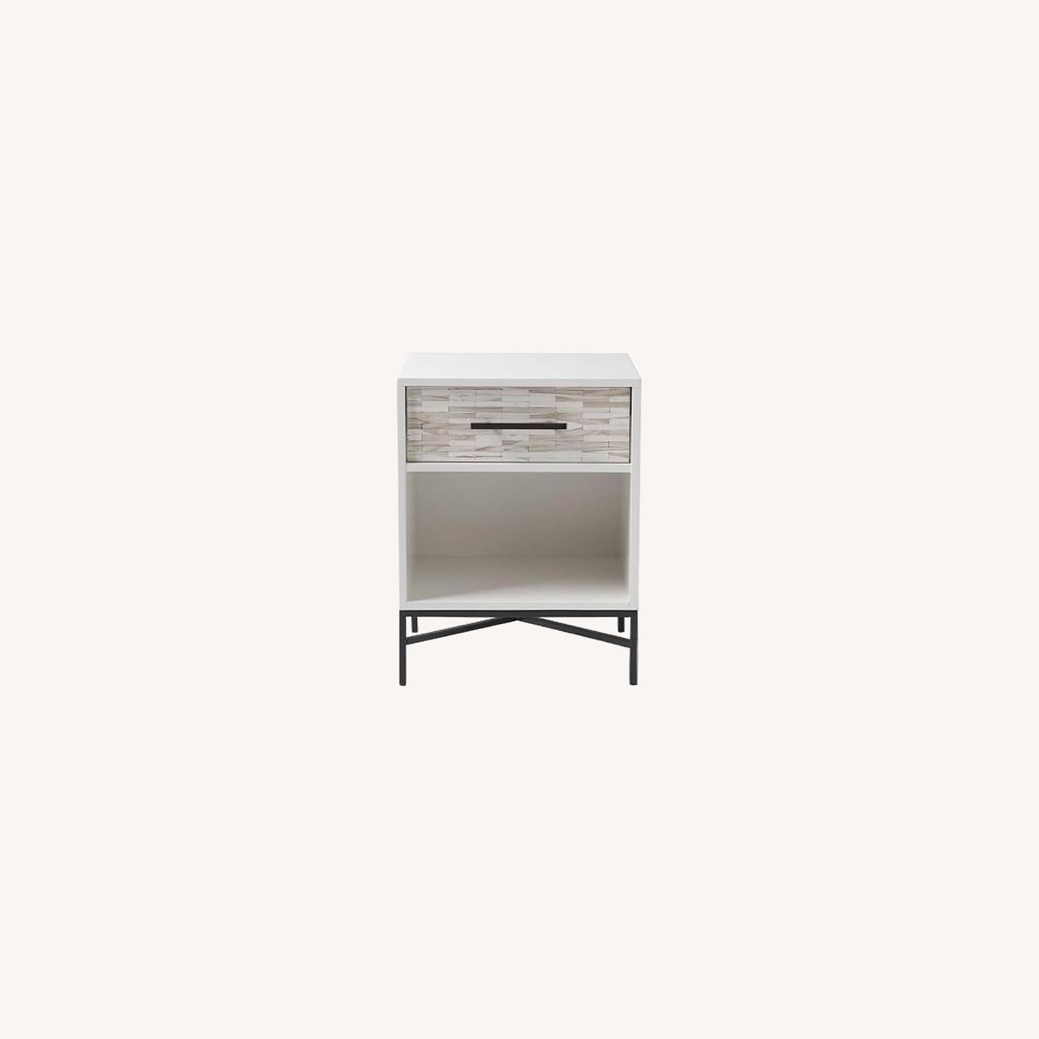 West Elm Tiled Nightstand, White AptDeco