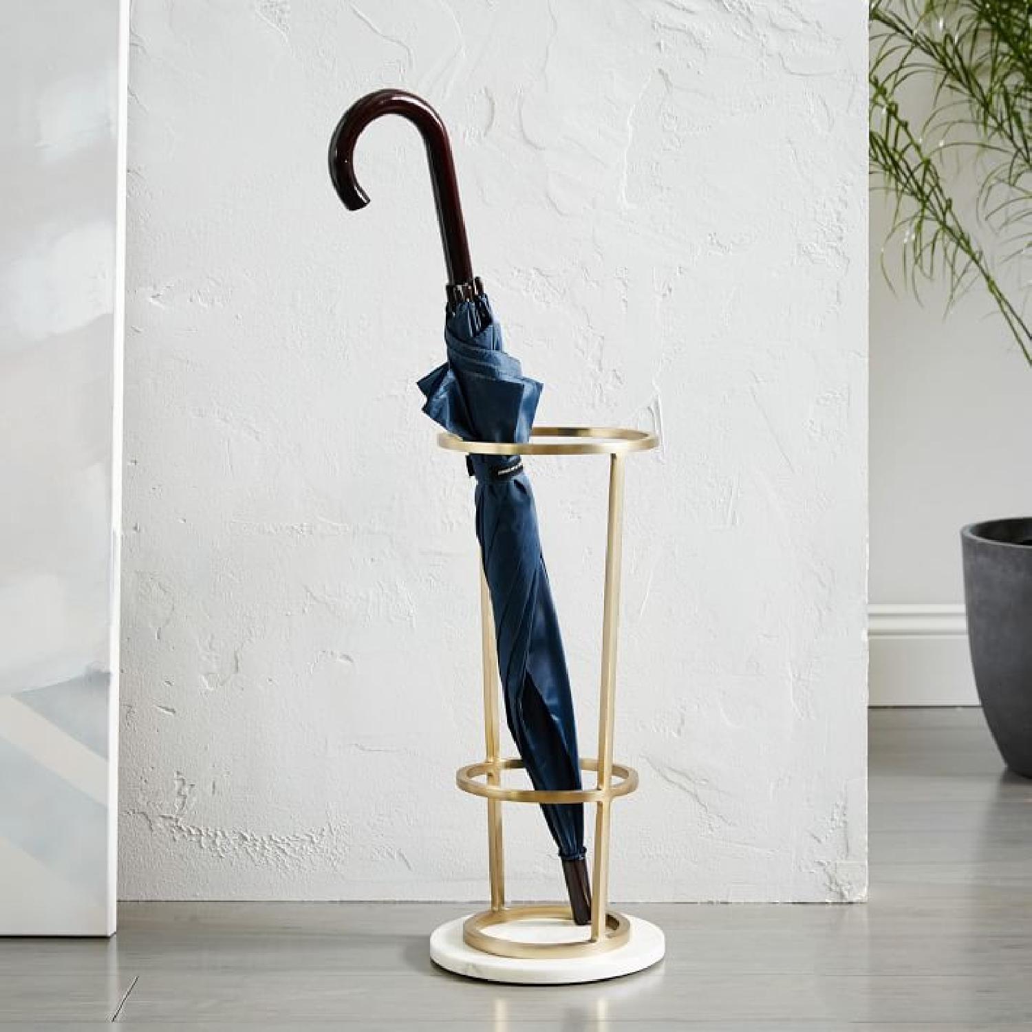West Elm Stone Umbrella Holder with Gold Metal - image-6