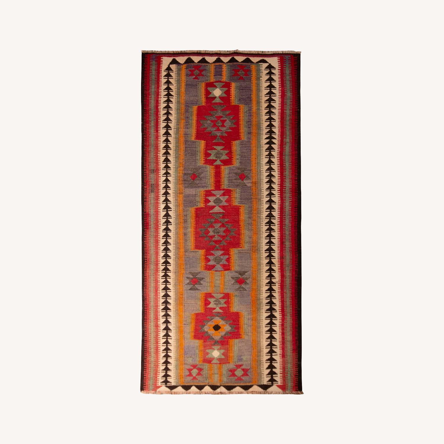 Vintage Mid-Century Geometric Red - image-0