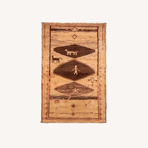 Used Antique Gabbeh Geometric Beige Brown for sale on AptDeco