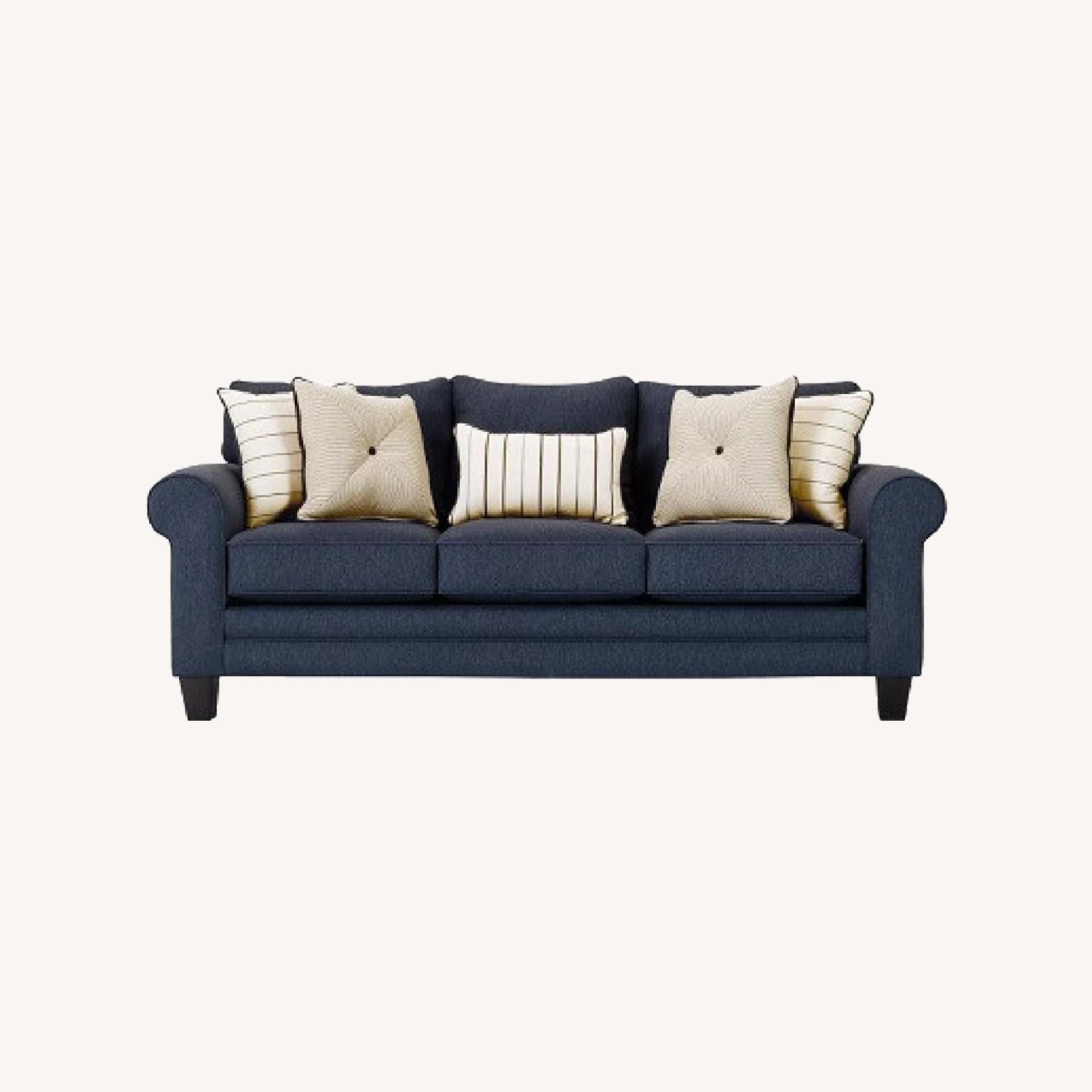 Raymour & Flanigan Navy 3 Seater Sofa AptDeco