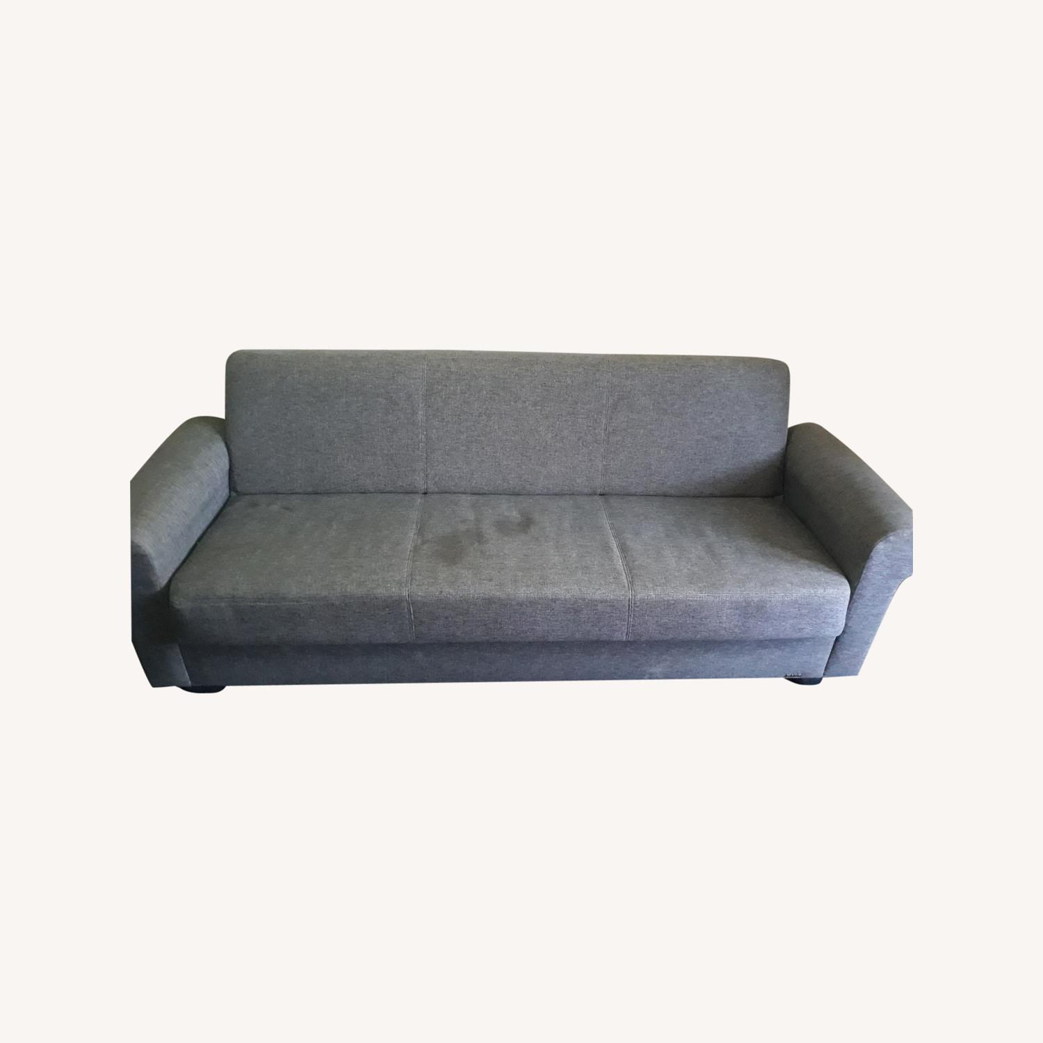 Light Grey Sleeper Sofa with Storage - image-0