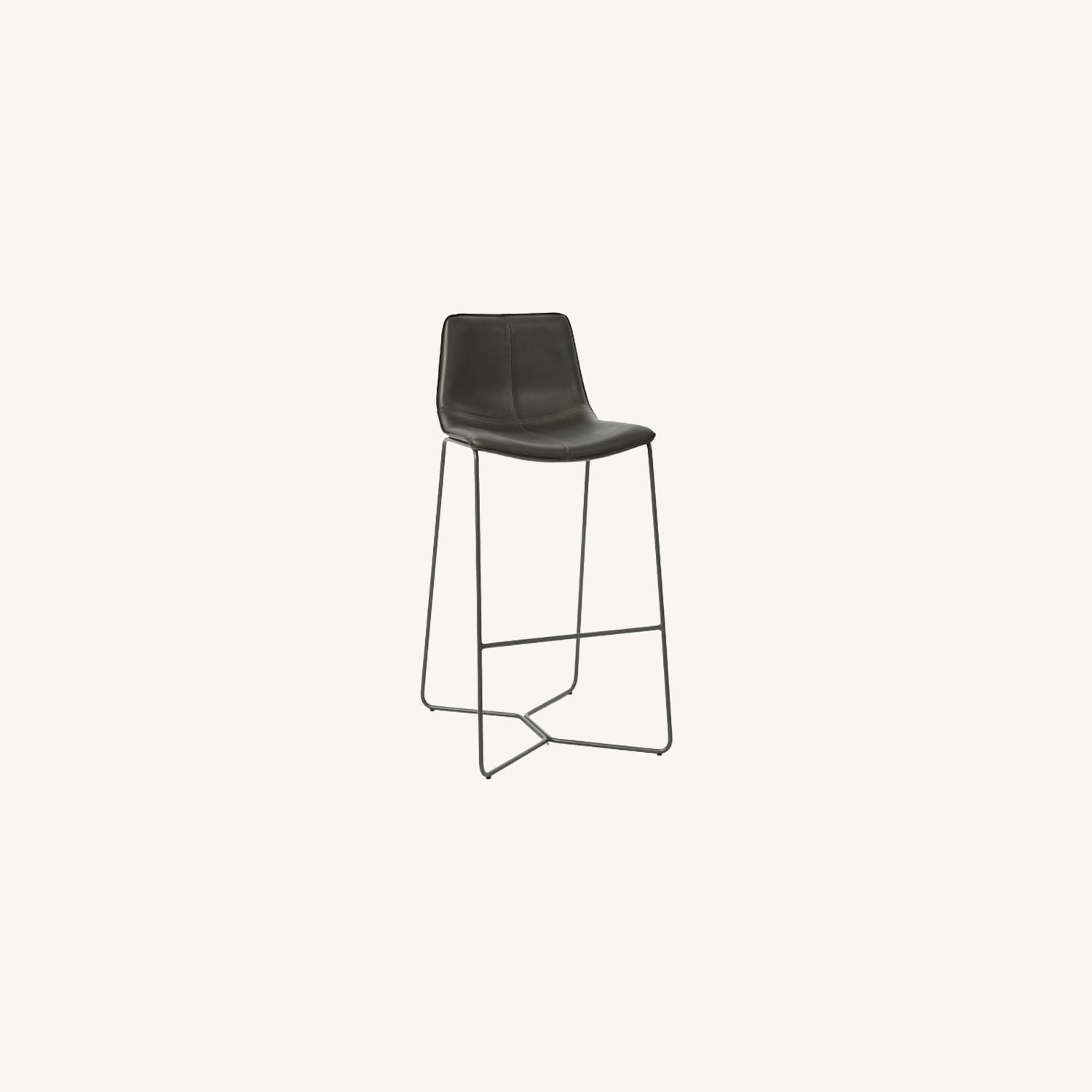 West Elm Slope Leather Bar Stool AptDeco