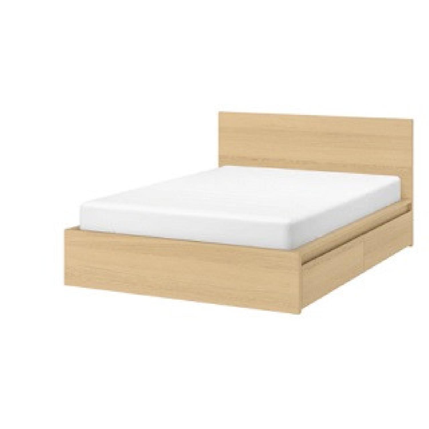 IKEA Malm Queen Bed with 4 Storage Drawers AptDeco