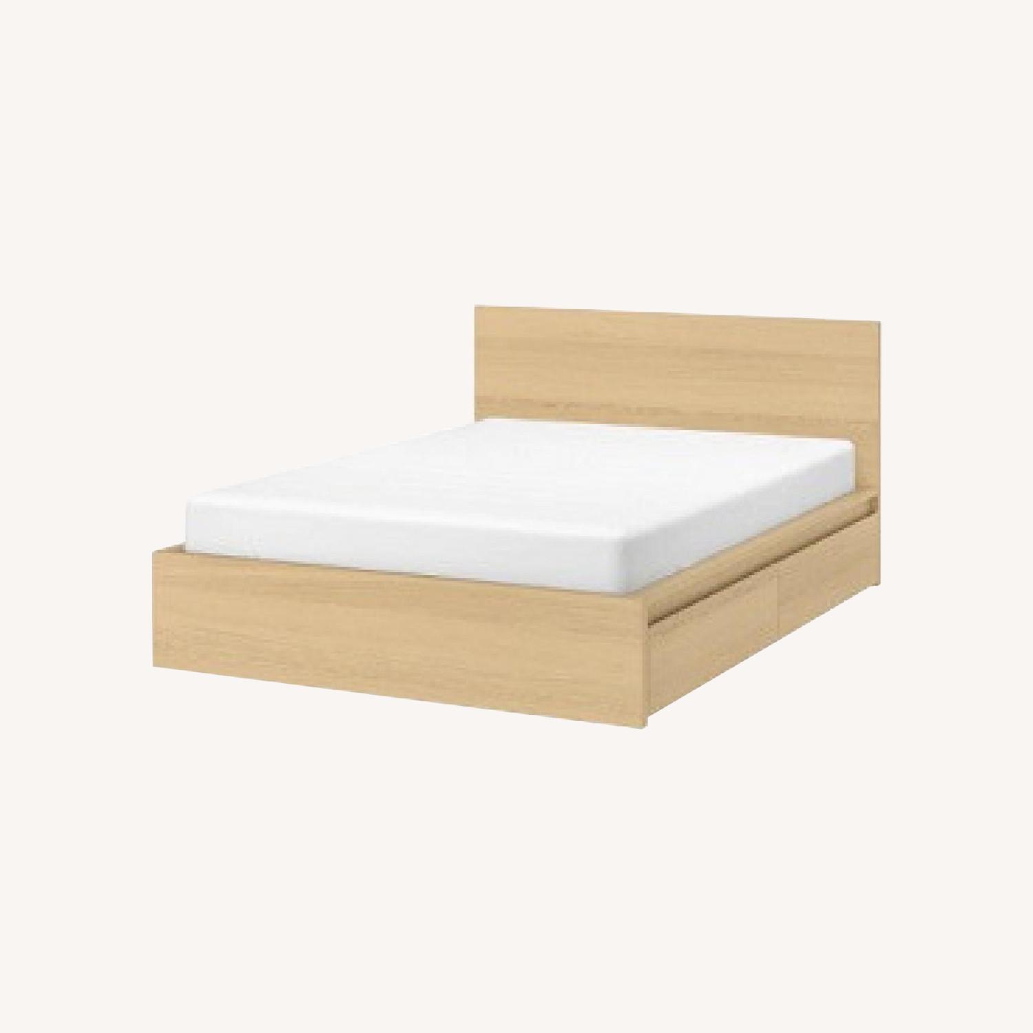 IKEA Malm Queen Bed with 4 Storage Drawers AptDeco