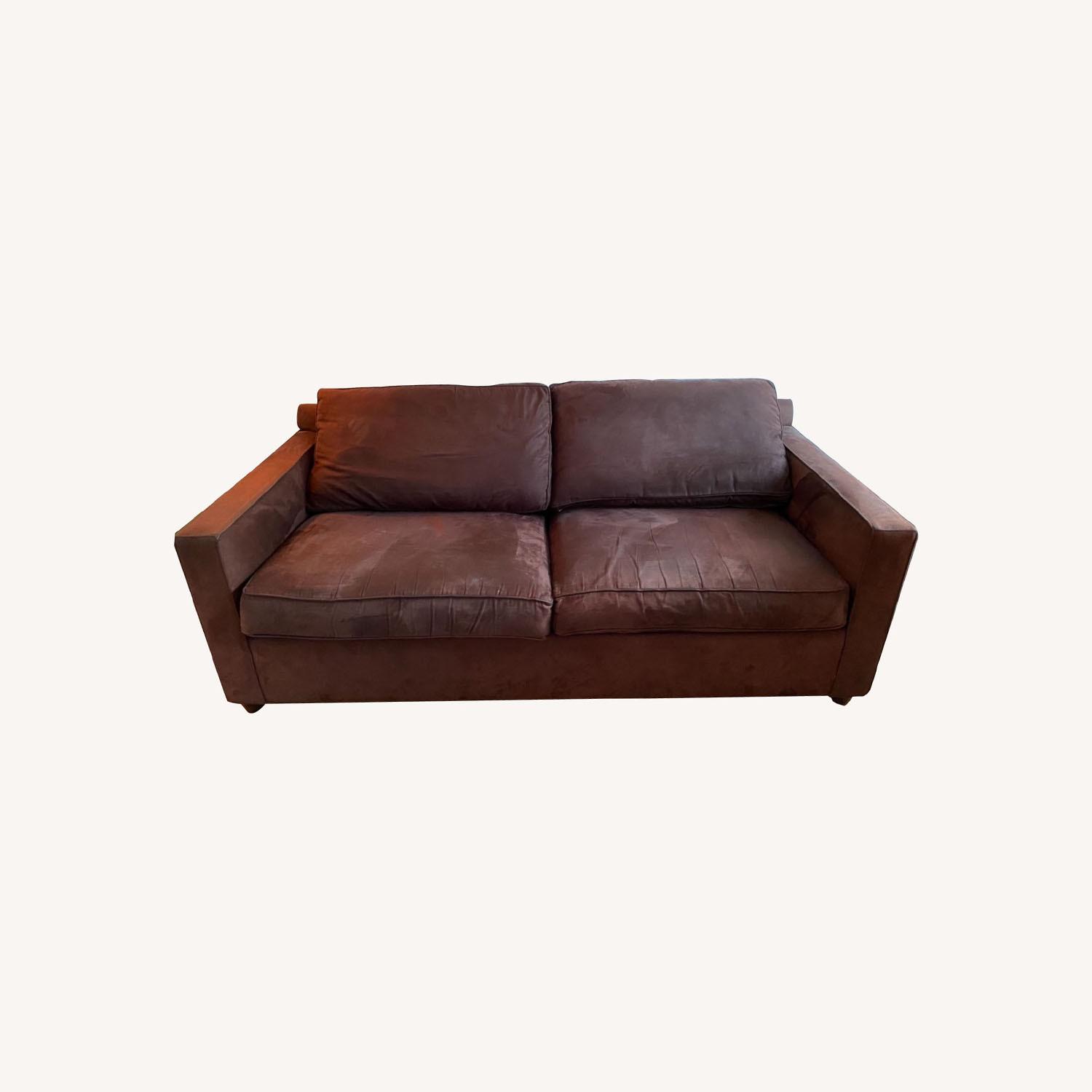 Crate & Barrel Queen Sleeper Sofa in Dark Brown - image-0