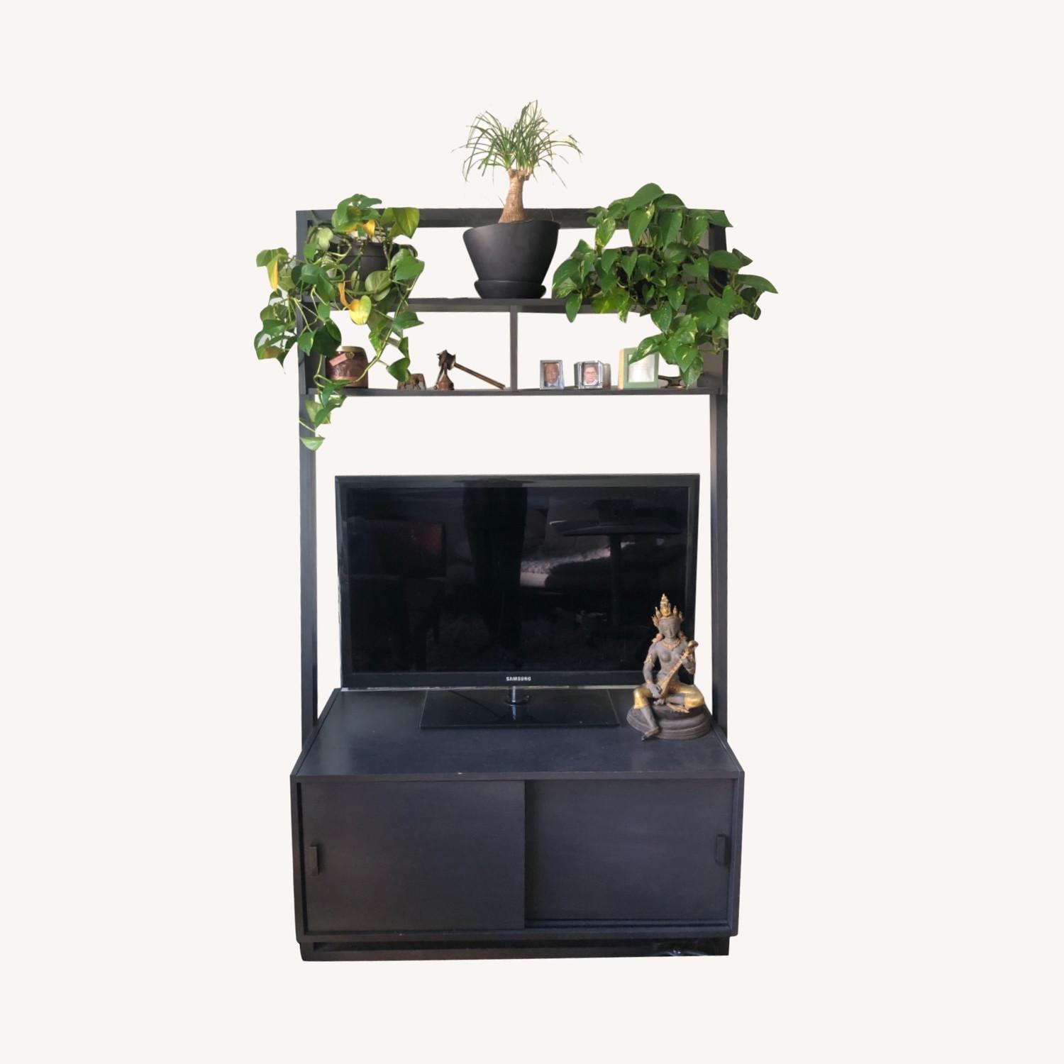 CB2 Dark Gray Media Stand AptDeco