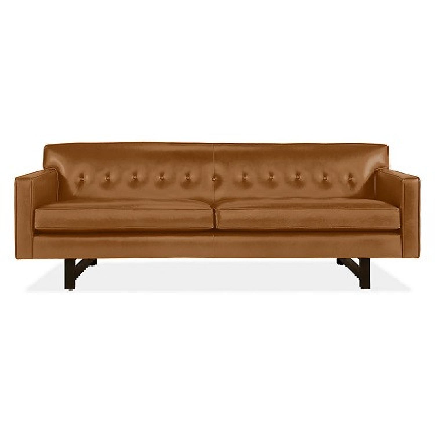 Room & Board Camel Colored Leather Sofas - image-5
