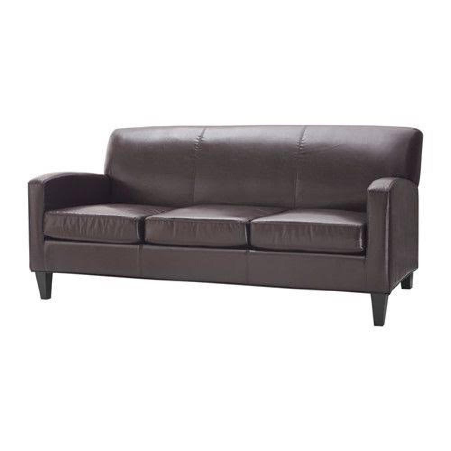 IKEA Simple and Sleek Faux Leather Couch - image-6