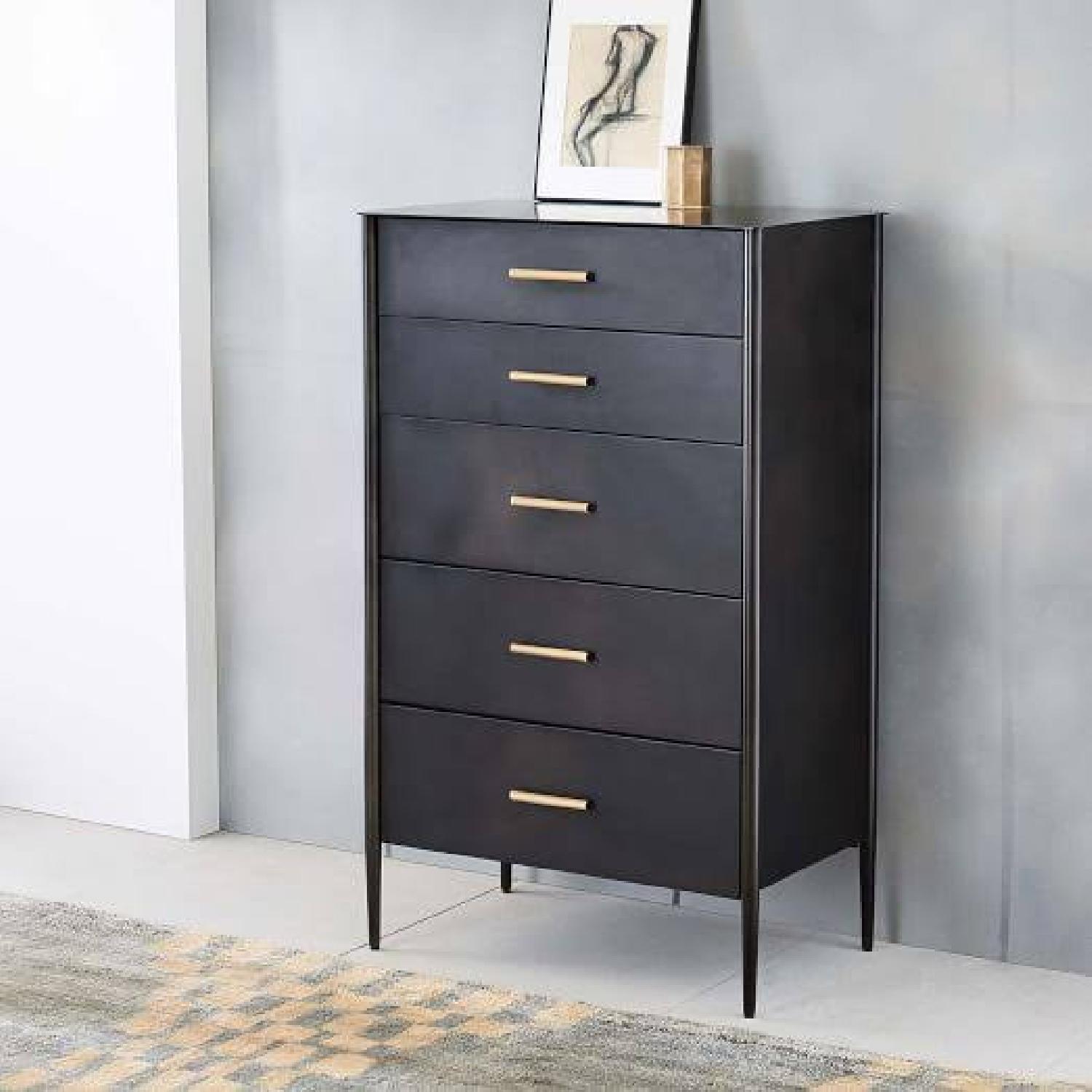 West Elm Mid-Century Black Metal Dresser - image-4