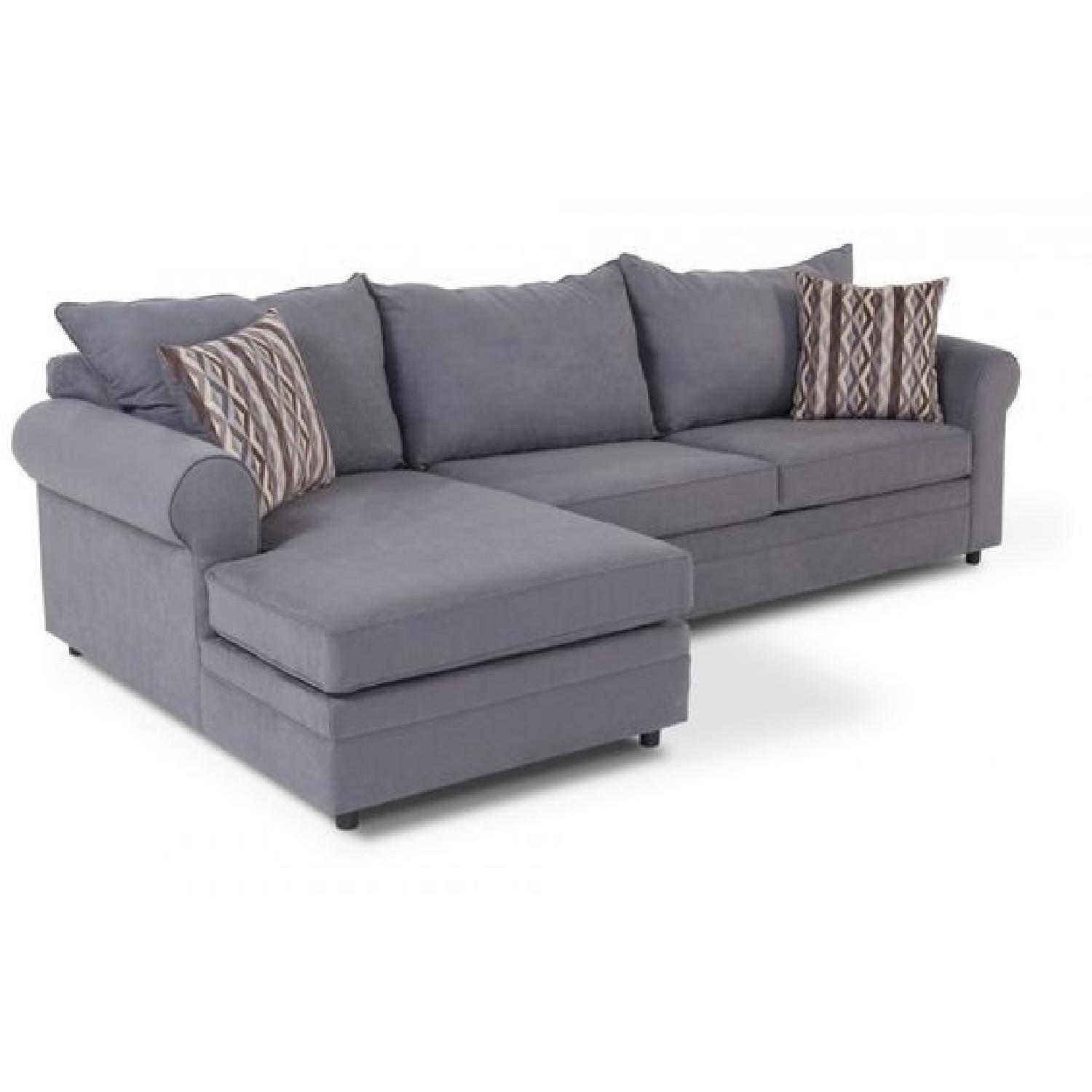 Bob's Discount Furniture Grey/Blue Sectional Sofa - image-0