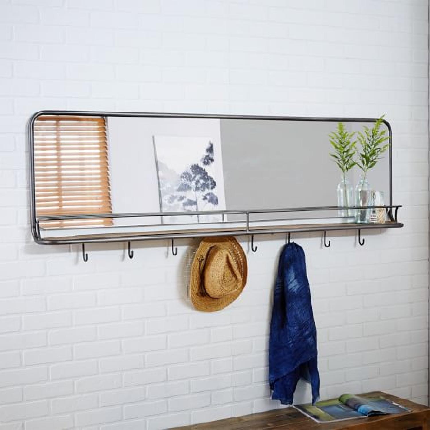 West Elm Large Entryway Mirror with Hooks - image-5