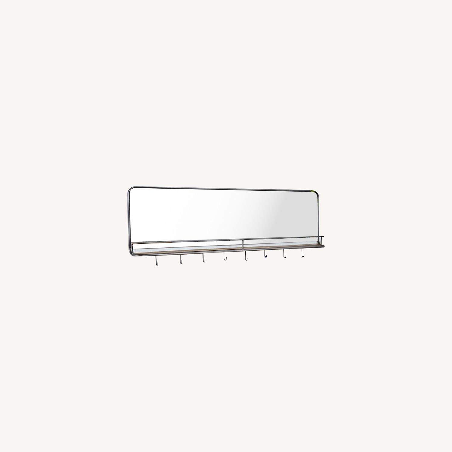 West Elm Large Entryway Mirror with Hooks - image-0