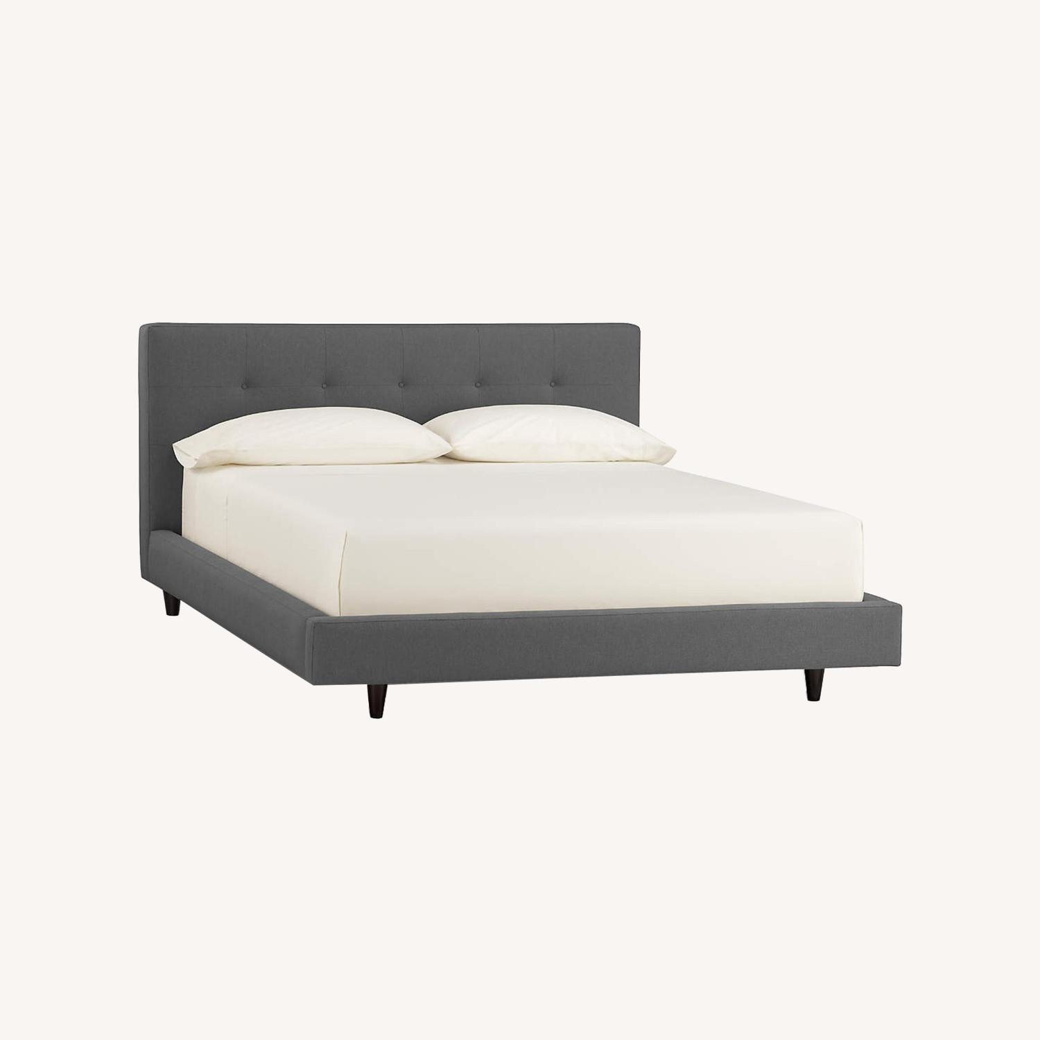 Crate & Barrel Fabric Platform Queen Bed Frame - image-0