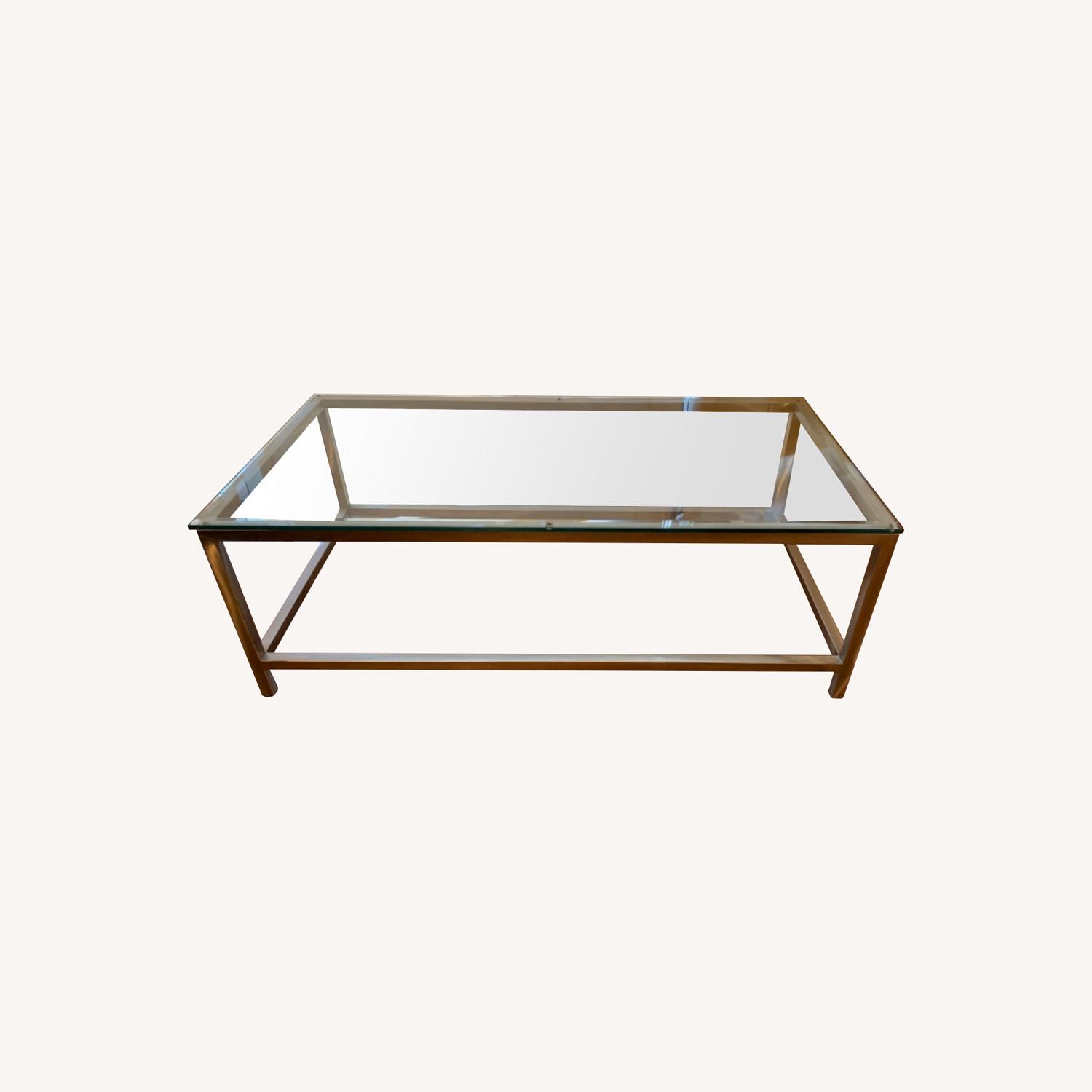 Crate and Barrel Glass Coffee Table - image-0