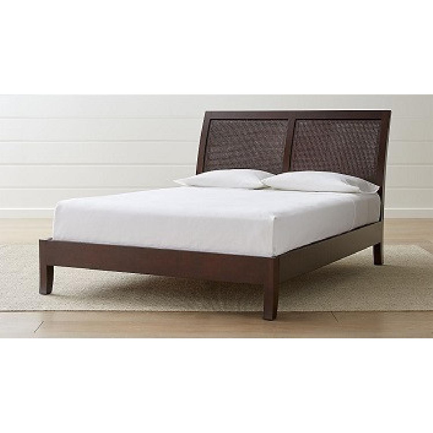 Crate and Barrel King Cane Sleigh Bed - image-7