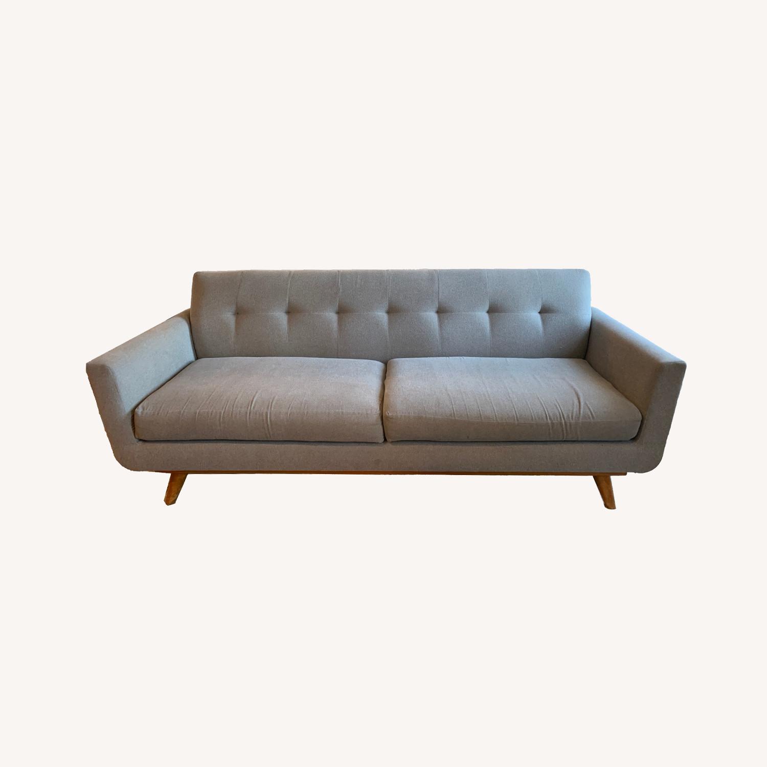 Mid Century Modern 3 Seater Grey Couch - image-0