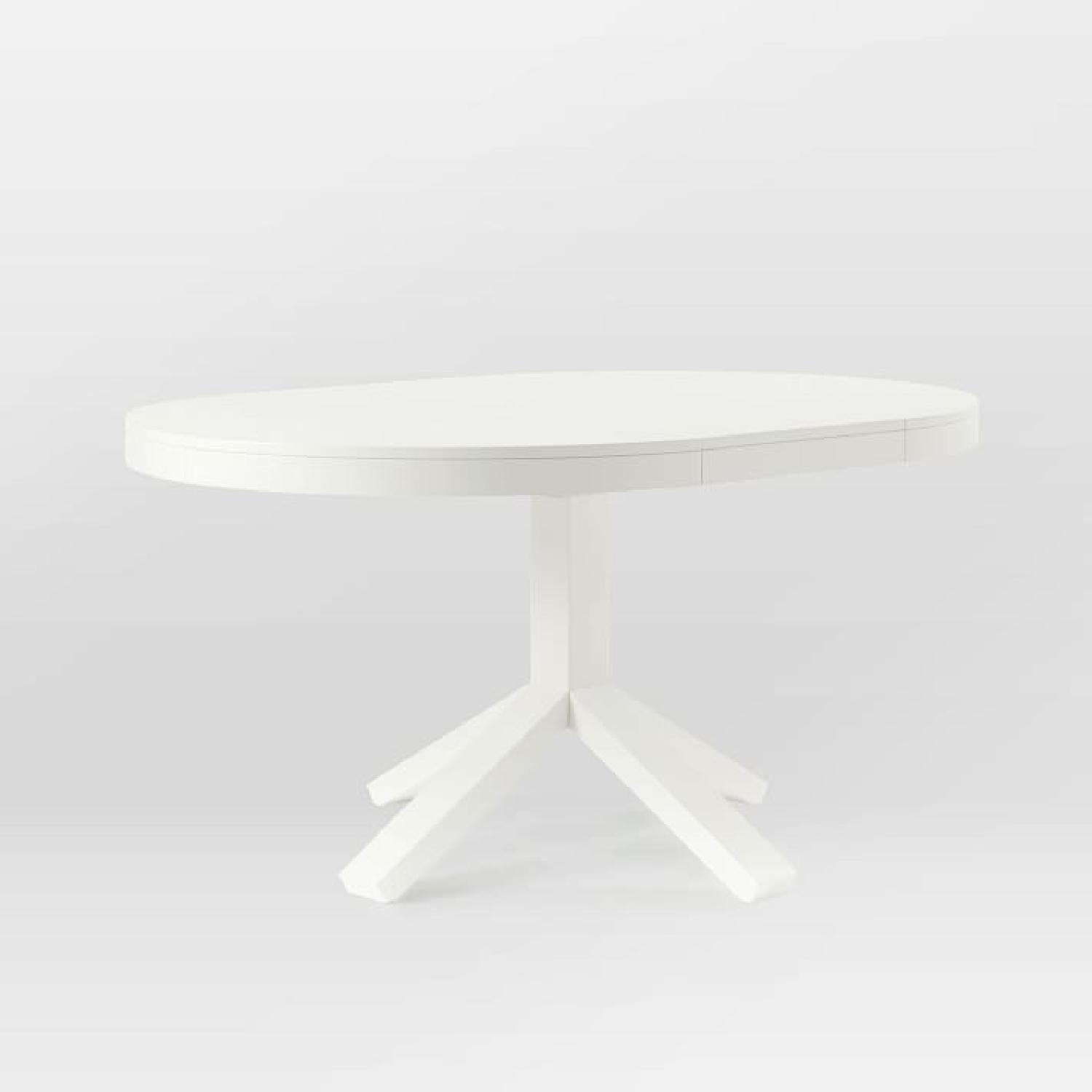 West Elm Poppy Expandable Round White Dining Table - image-6