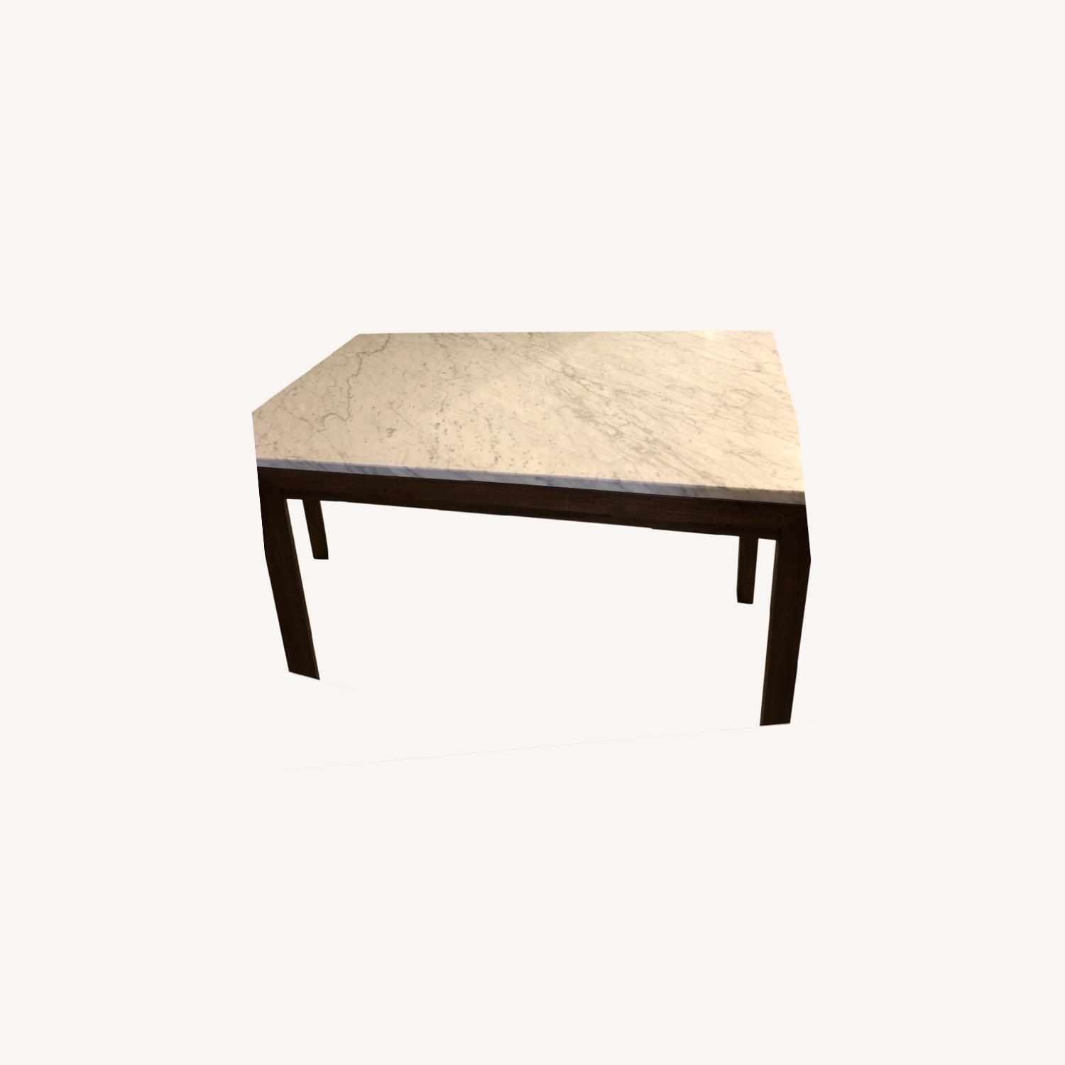 Crate & Barrel Counter Height Marble Top Table - image-0