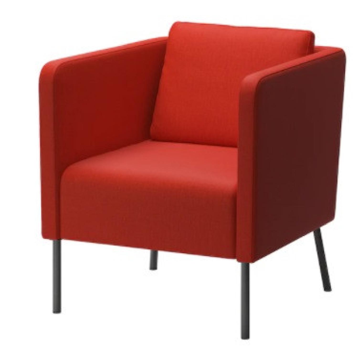 IKEA EKER Armchair Red Orange AptDeco