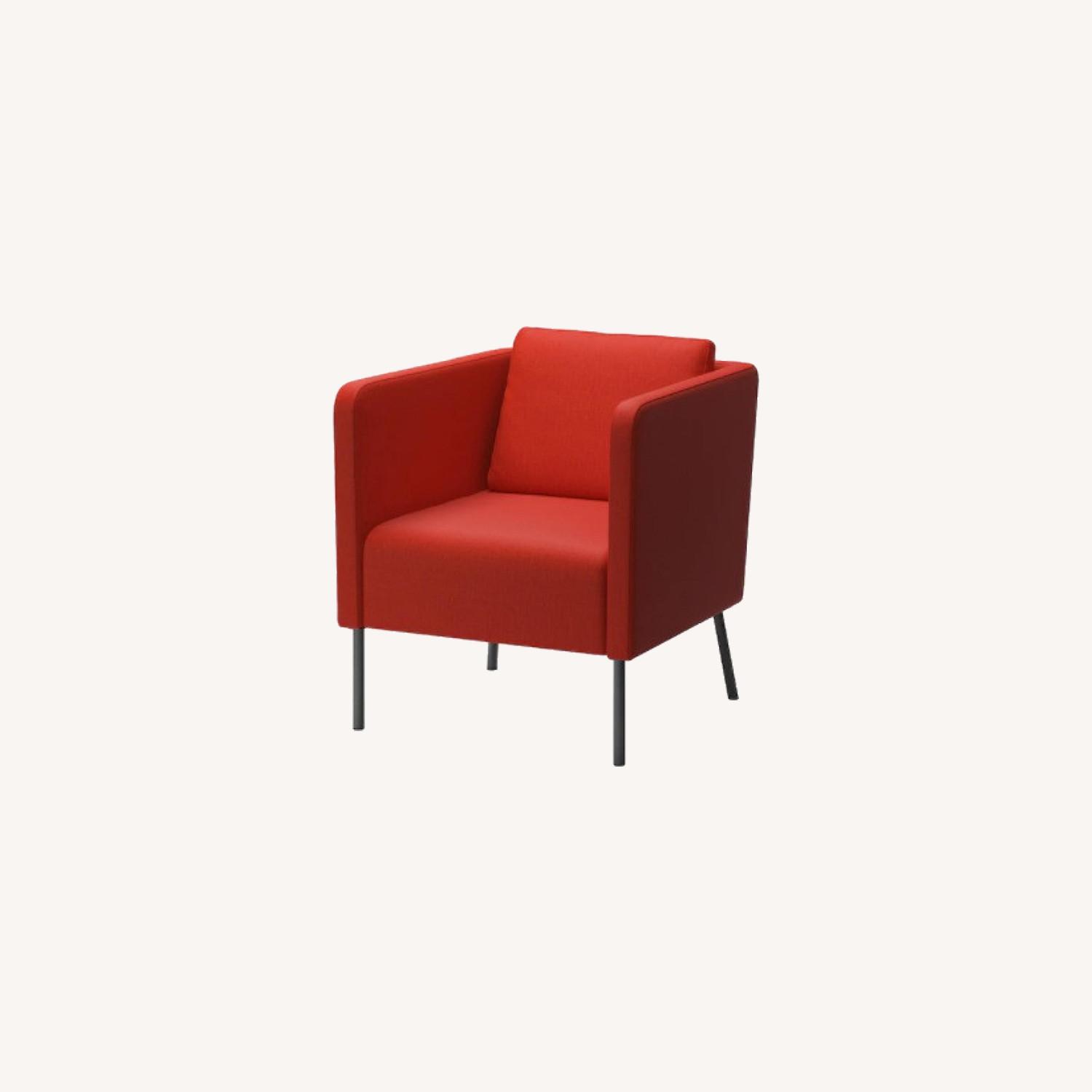 IKEA EKER Armchair Red Orange AptDeco