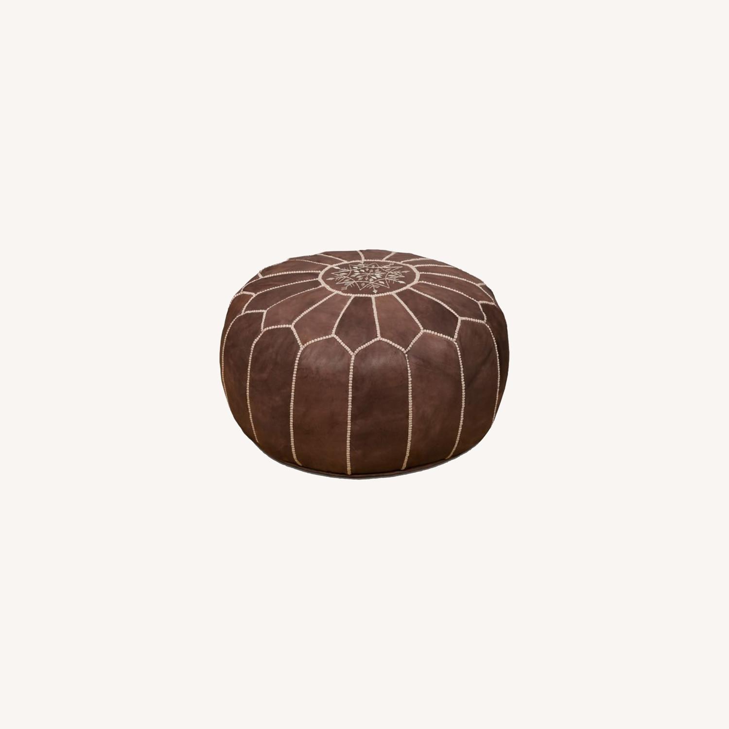 Pottery Barn Nadia Moroccan Pouf Cocoa - image-0