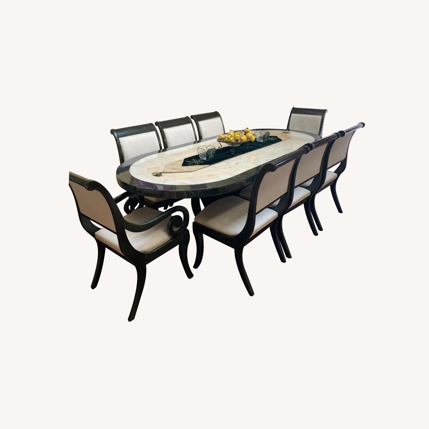 Custom Made Marble Dining Room Set AptDeco