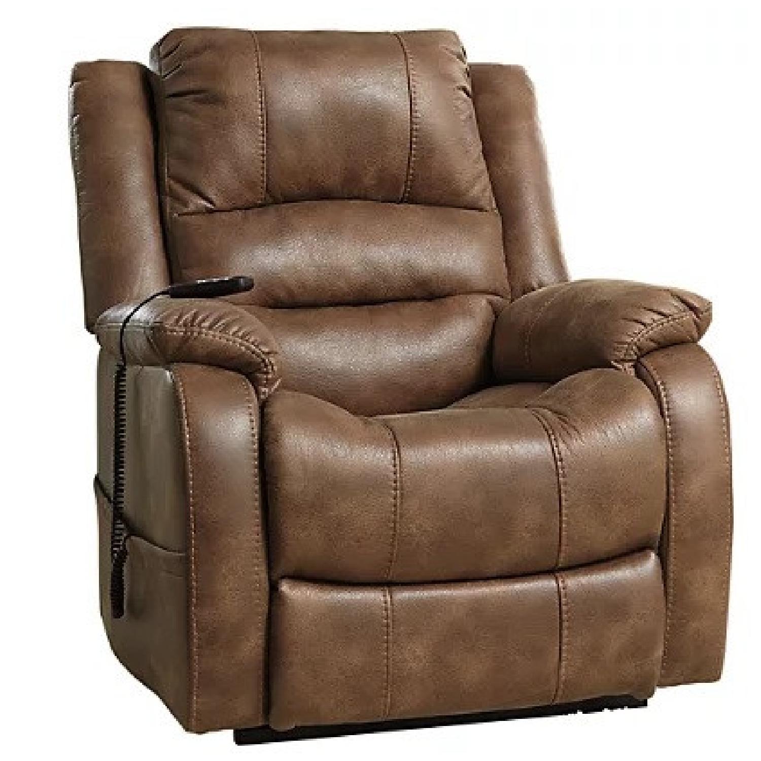 Ashley Furniture Leather Power Lift Recliner - image-9