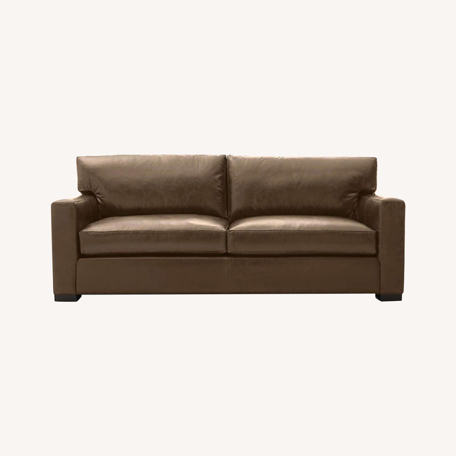 Crate and Barrel Axis Leather Sofa - image-0