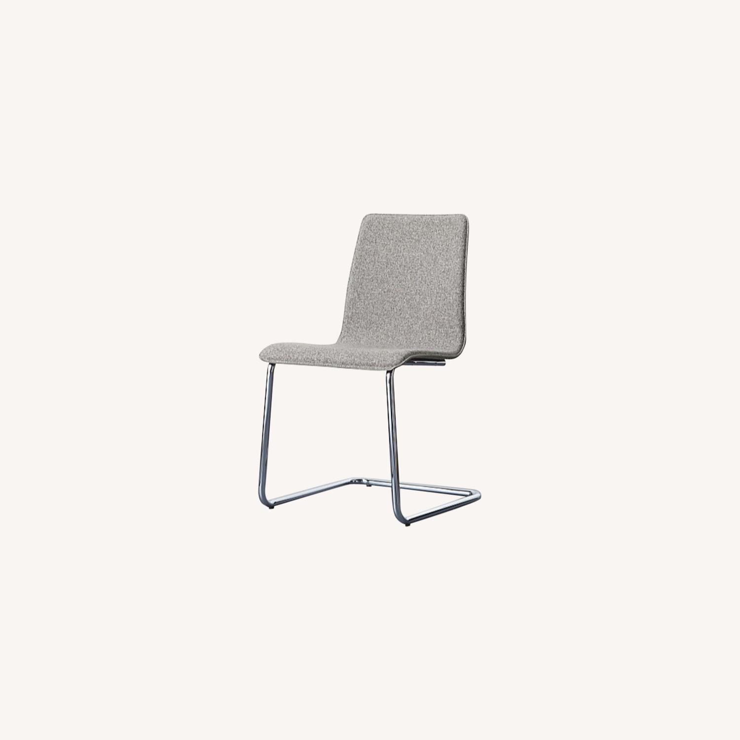 CB2 2 Grey Pony Tweed Chairs - image-0