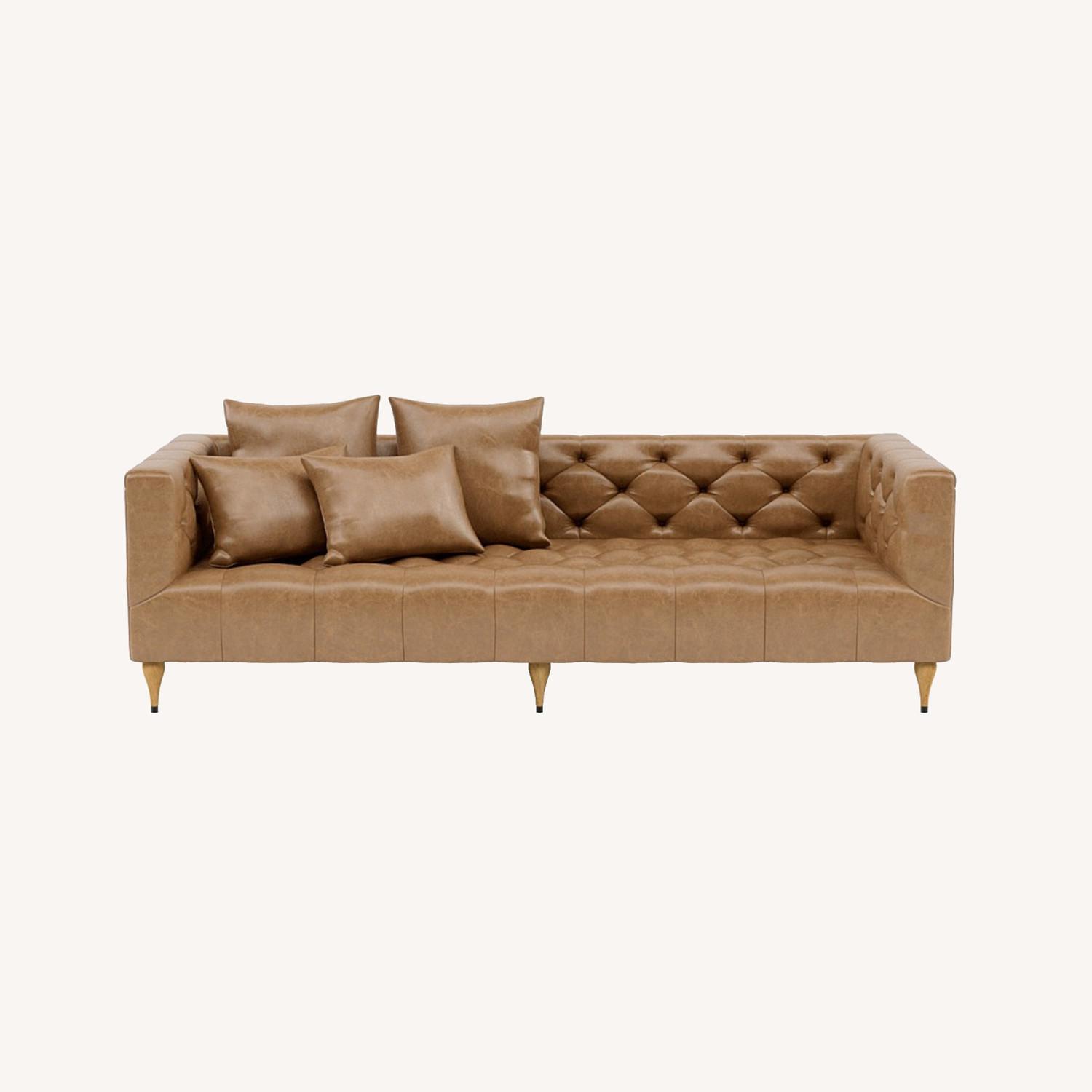 Interior Define Palomino Leather Chesterfield Sofa - image-0