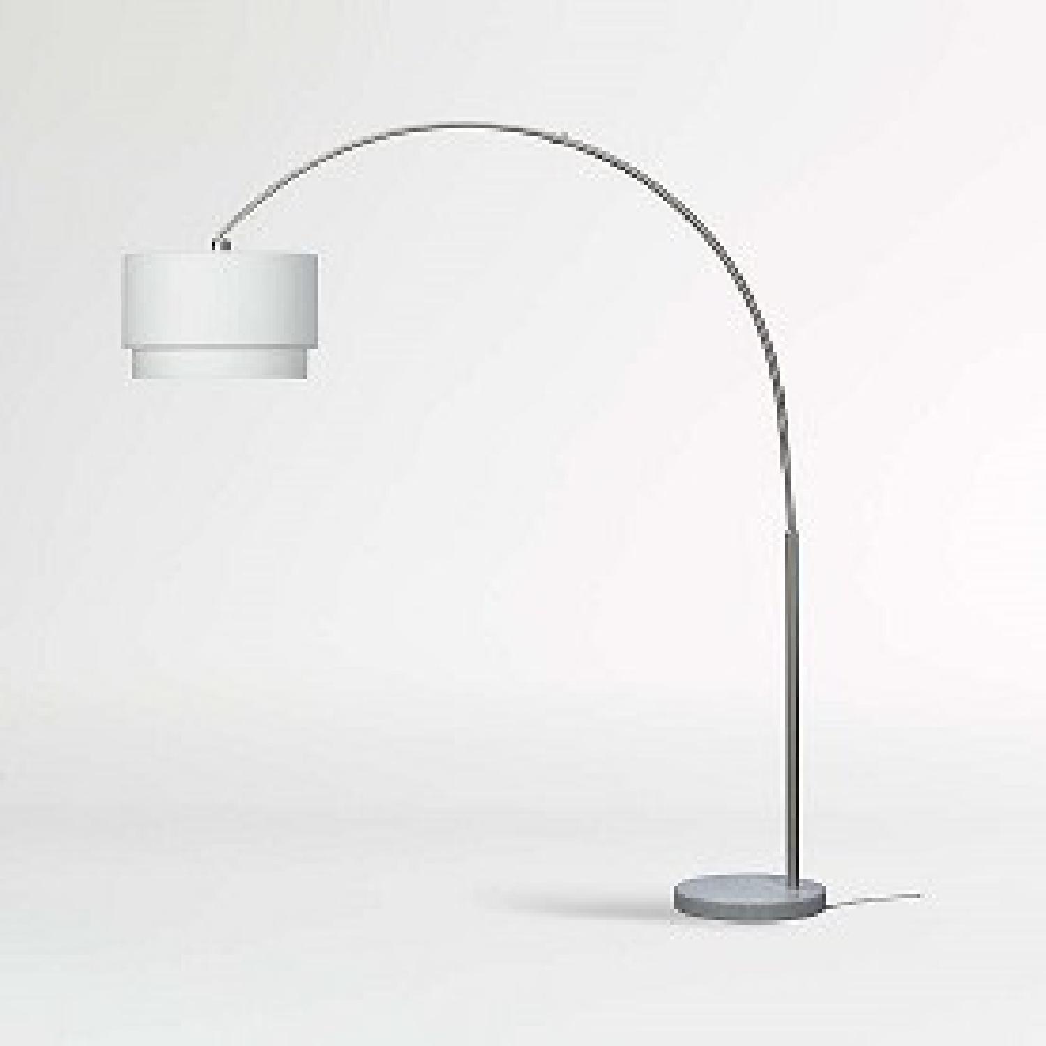 Crate & Barrel Arc Lamp with Marble Base - image-0
