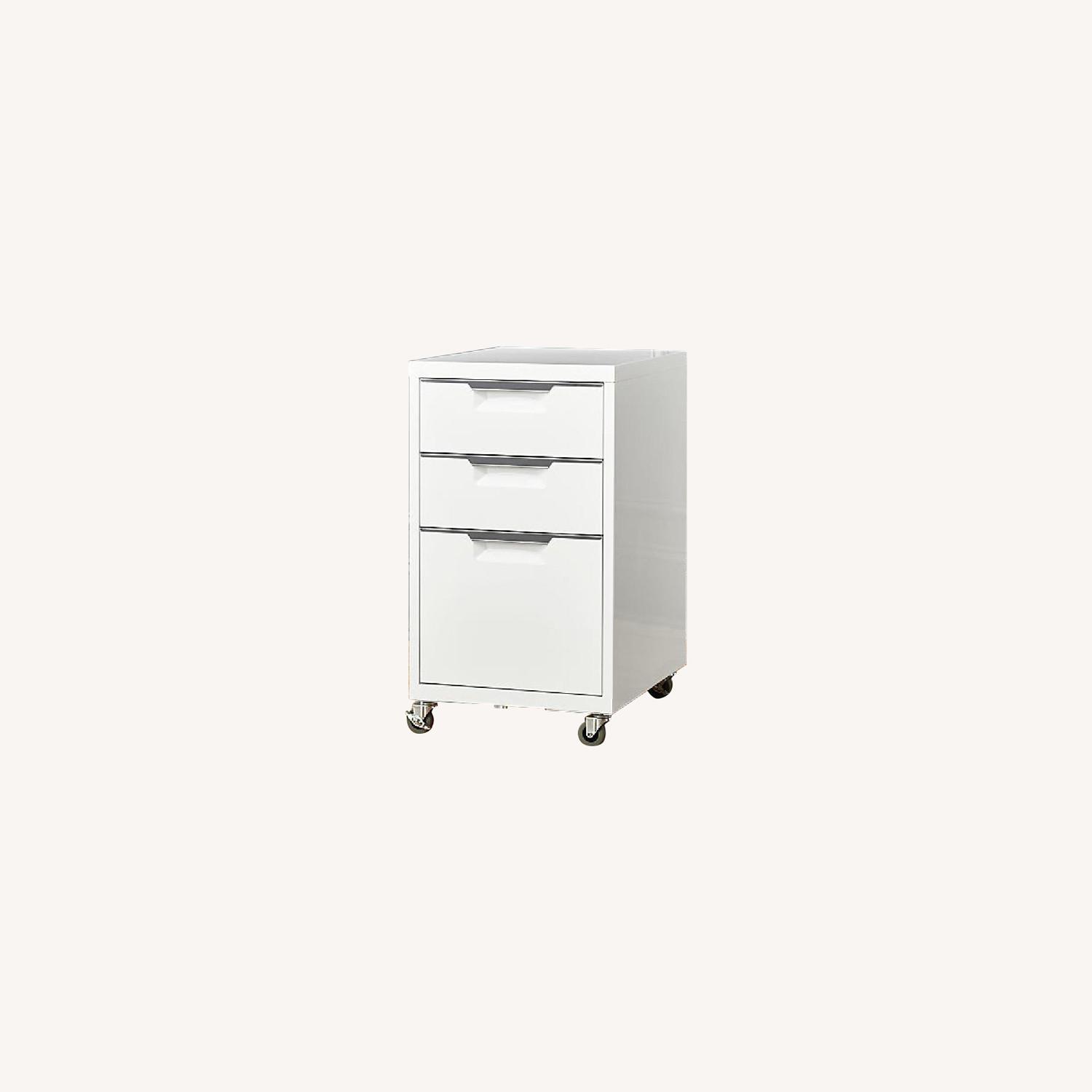 CB2 Go Cart Rolling Desk w 3-Drawer Filing Cabinet - image-0