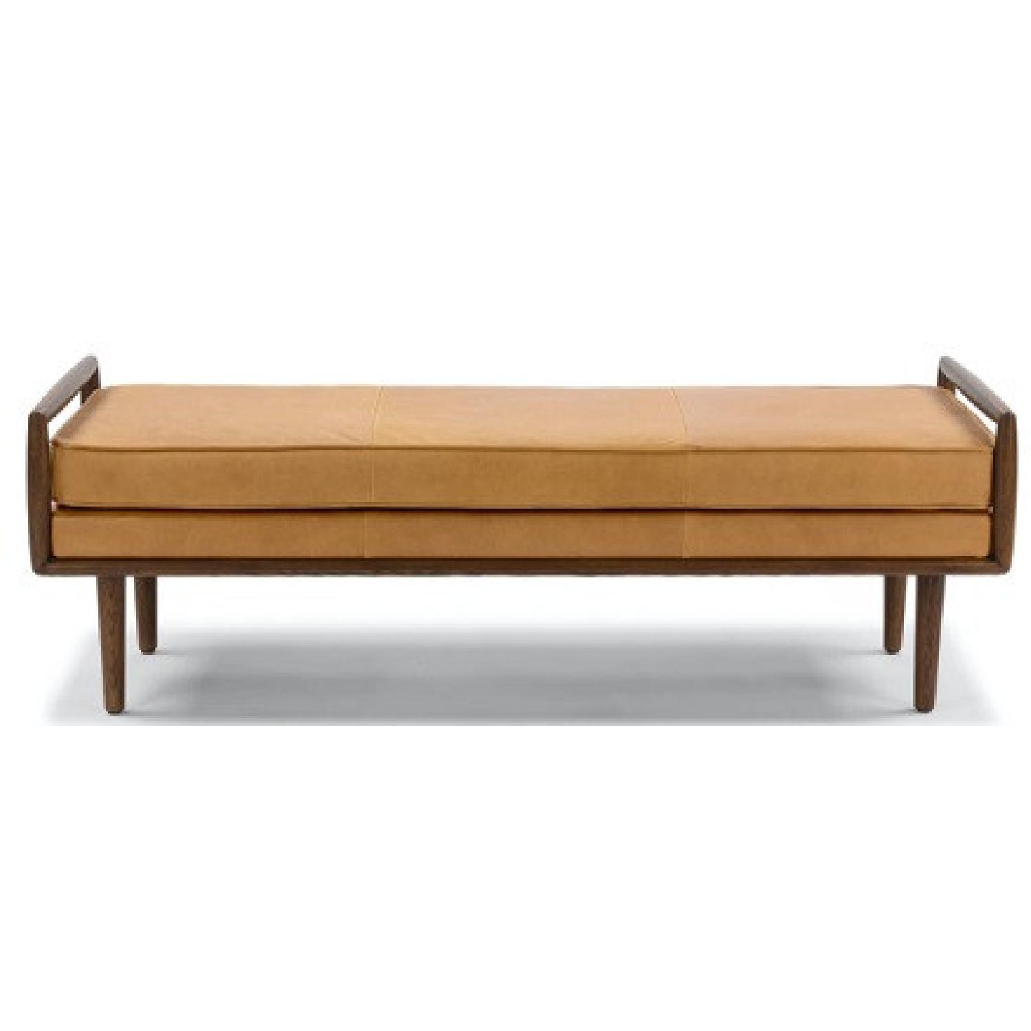 Article Ansa Charme Tan Leather Bench - AptDeco