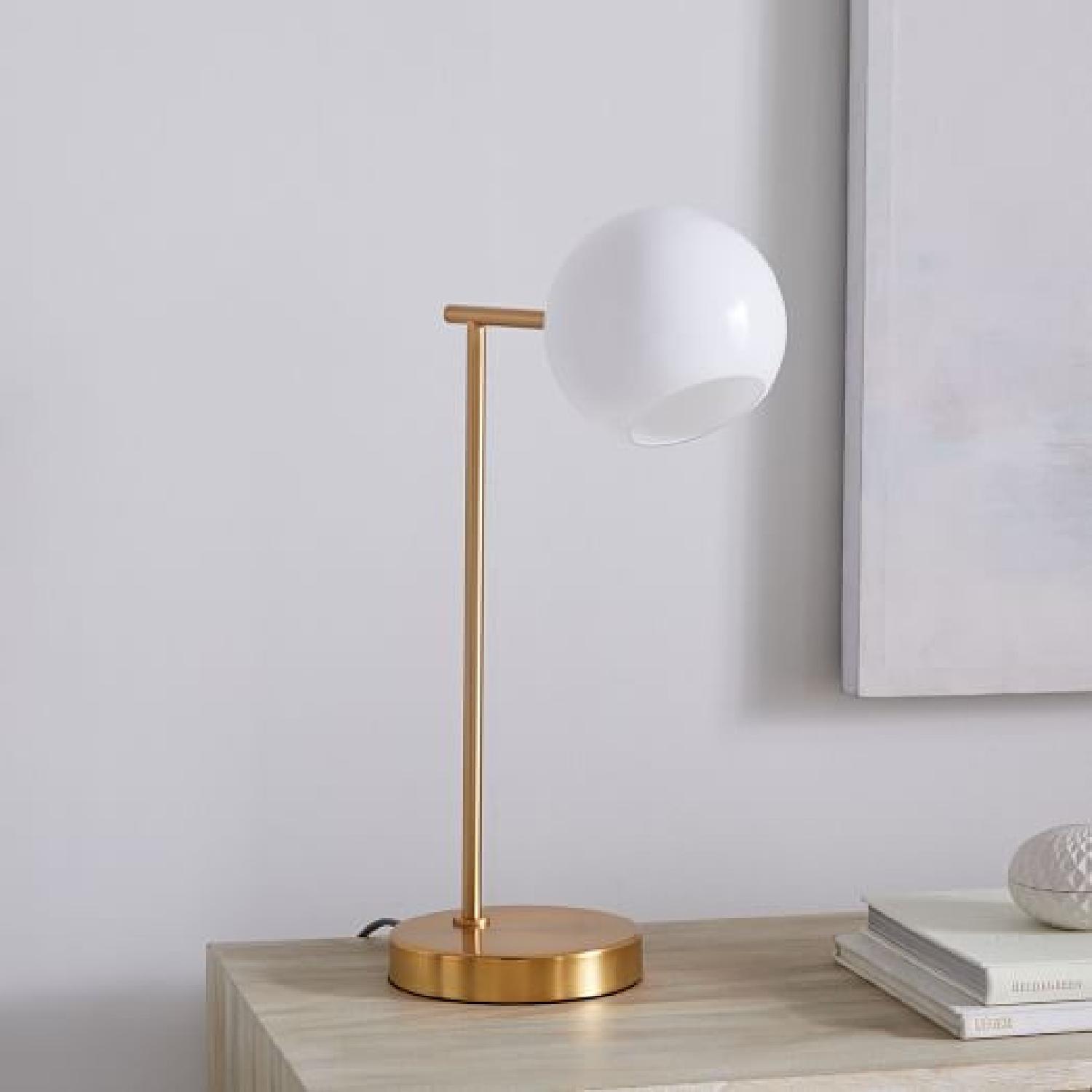 West Elm Staggered Glass USB Table Lamp - Milk - image-4