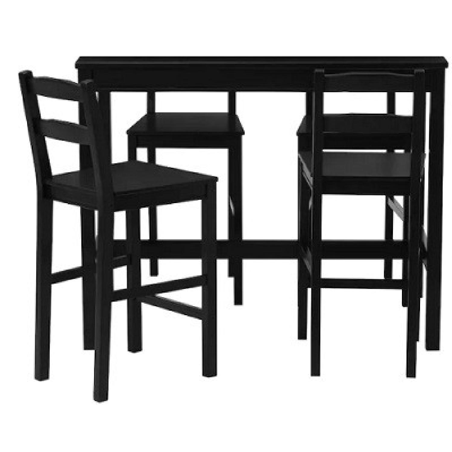 IKEA Black Hightop Dining Set (4 Chairs Included) AptDeco