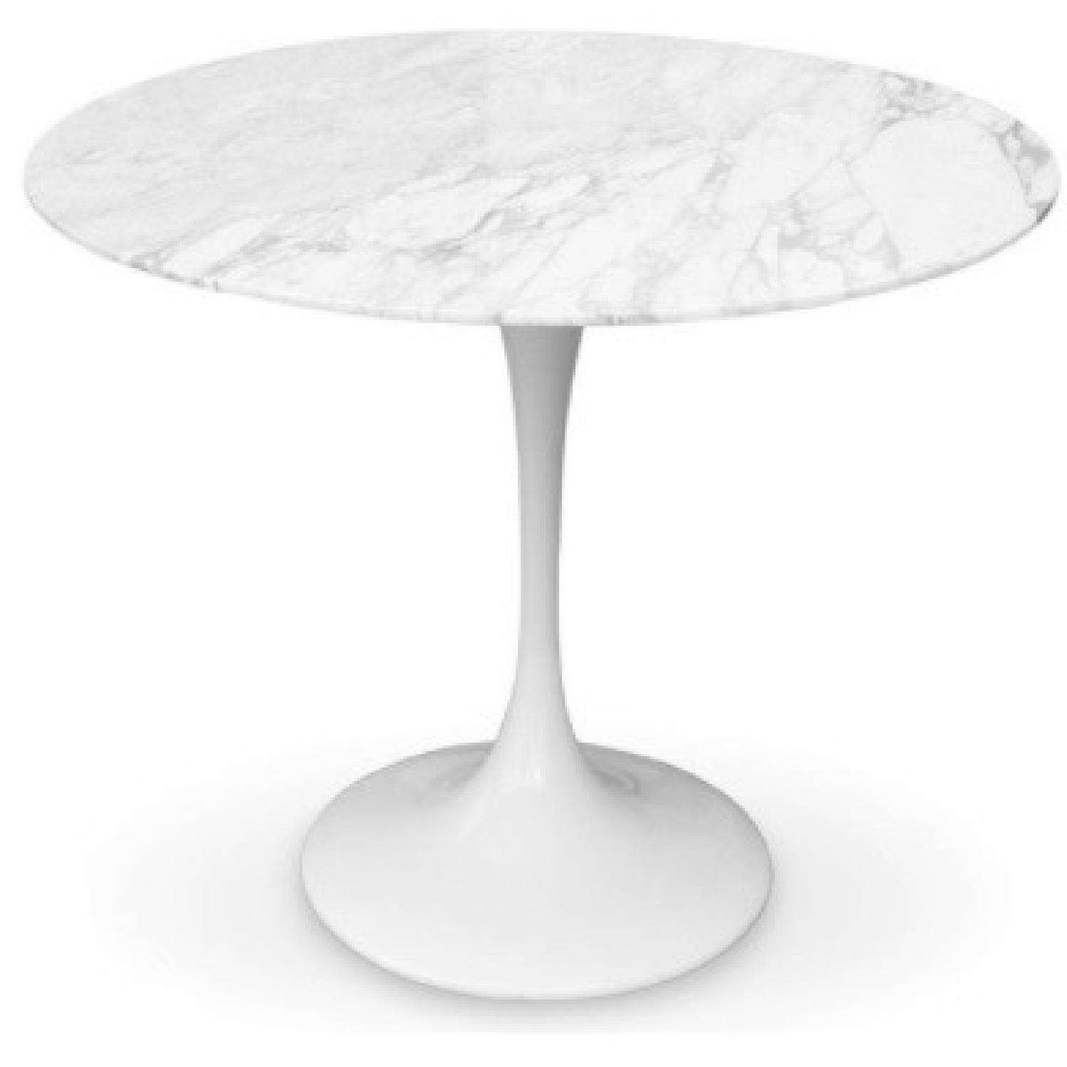 Round Tulip Table Marble Top White AptDeco