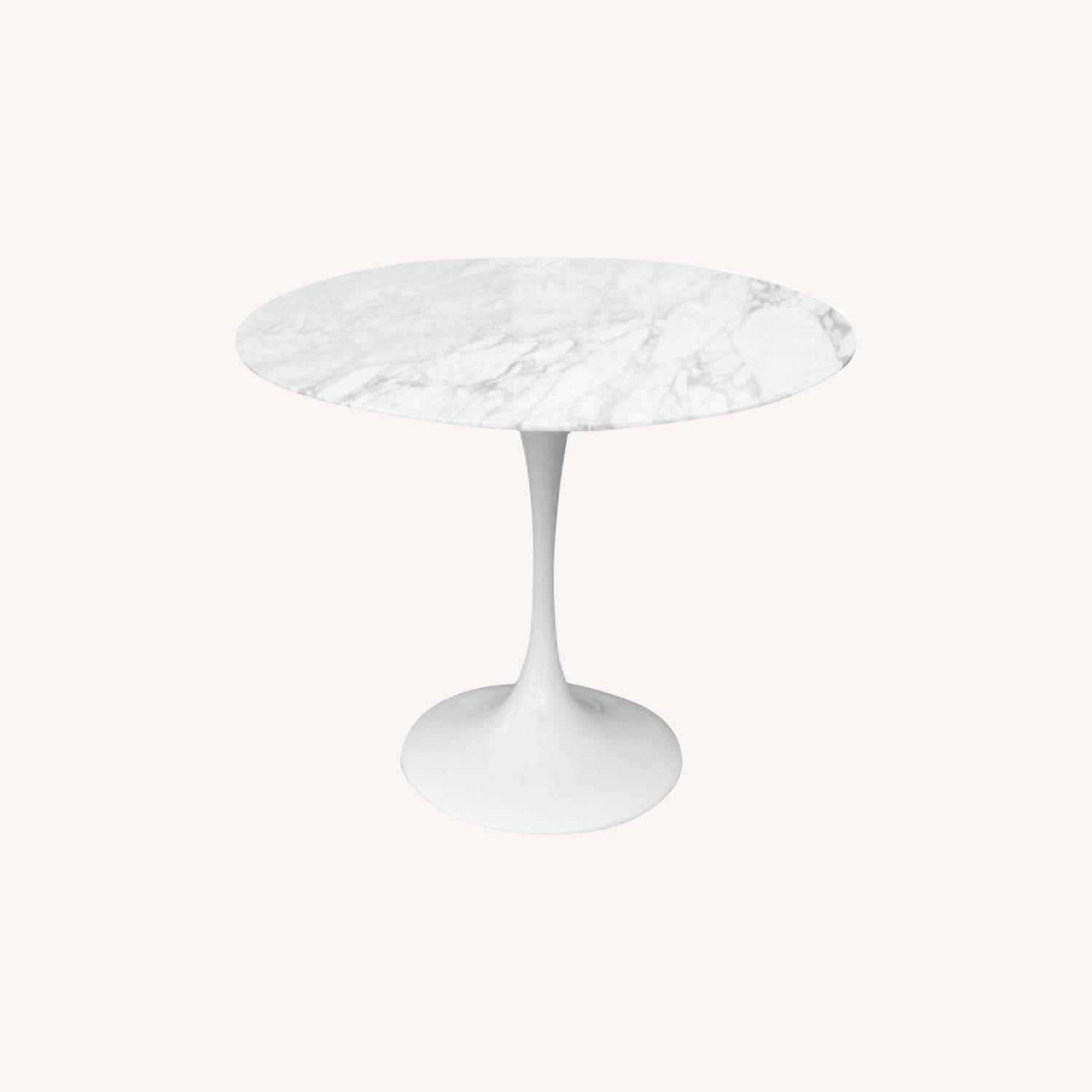 Round Tulip Table Marble Top White AptDeco