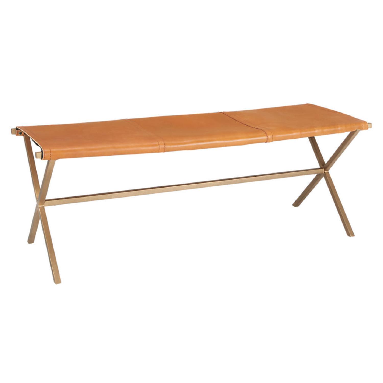 CB2 Leather Director Bench - image-5