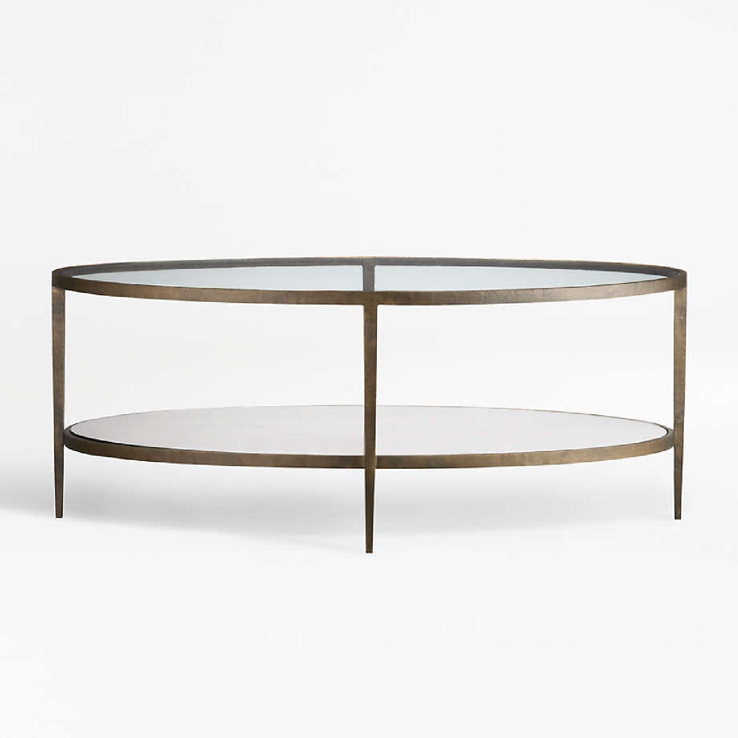 Crate & Barrel Oval Coffee Table - image-6