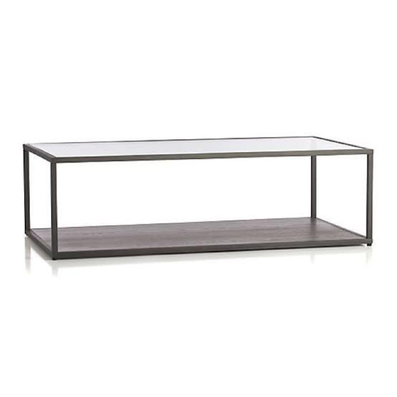 Crate & Barrel Switch Versatile Coffee Table Wood & Glass - image-4