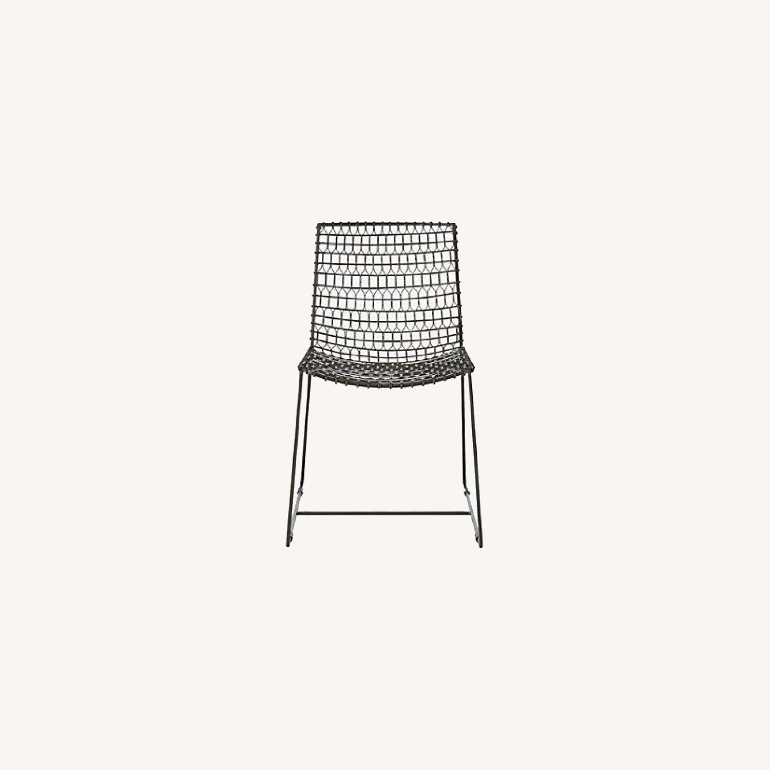 Crate and Barrel Metal Dining Chairs - image-0