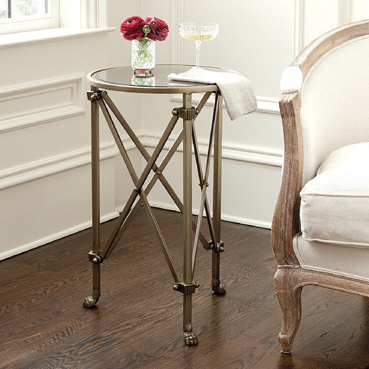 Ballard Designs Olivia Mirrored Side Table in Antique Brass - image-4