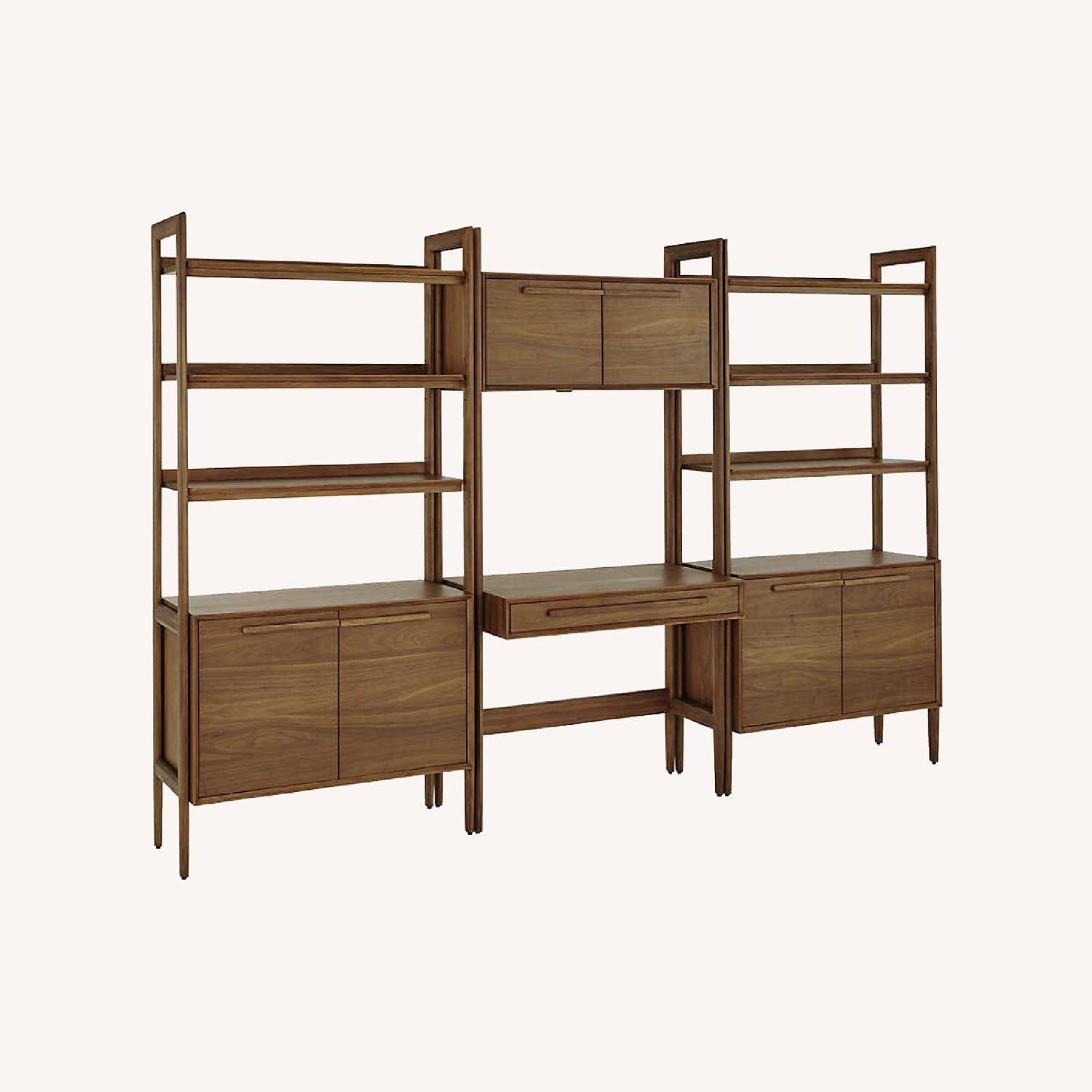 Crate & Barrel Tate Desk with 2 Bookcase Cabinets - image-0