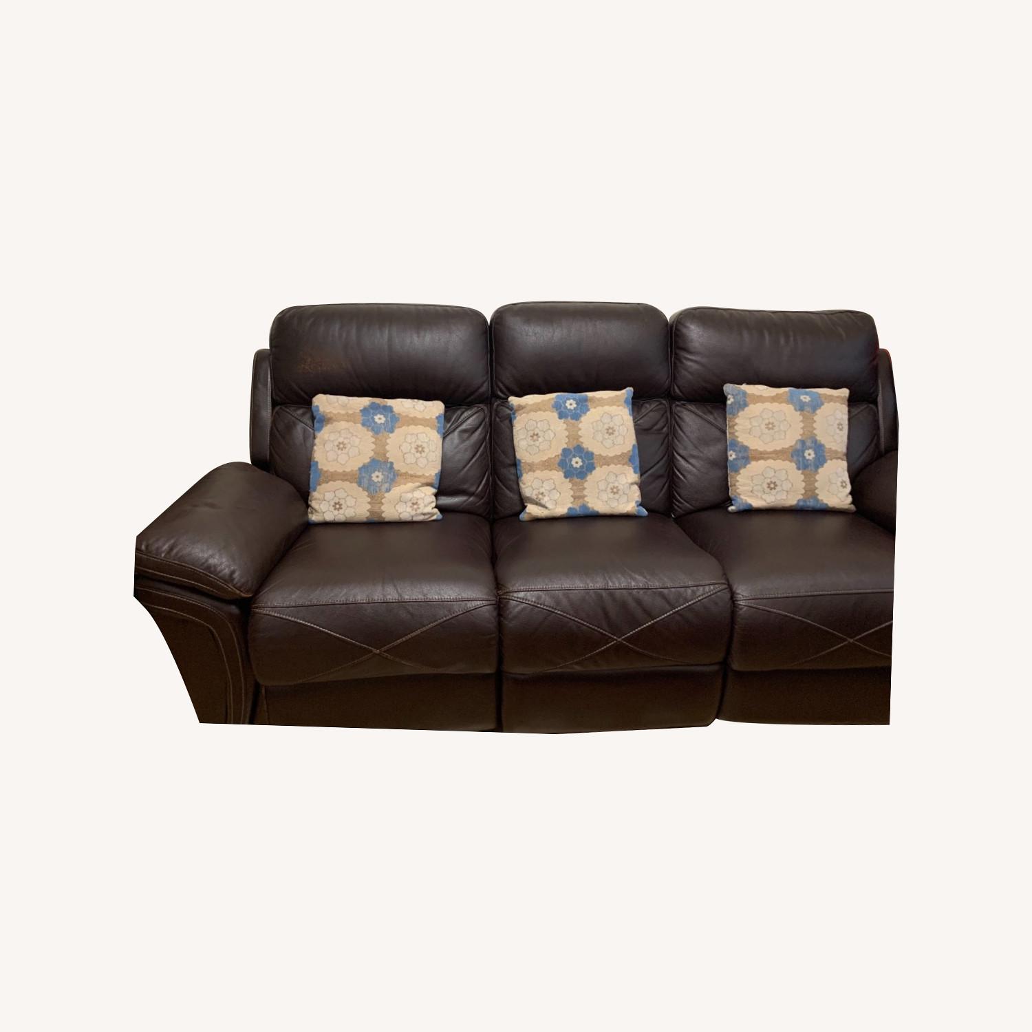 My Bobs Dark Brown Leather Sofa AptDeco