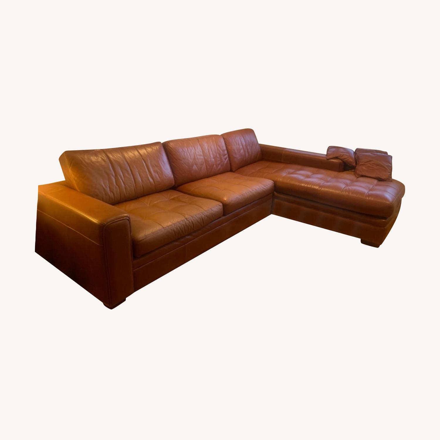 Leather L-Shape Couch - image-0