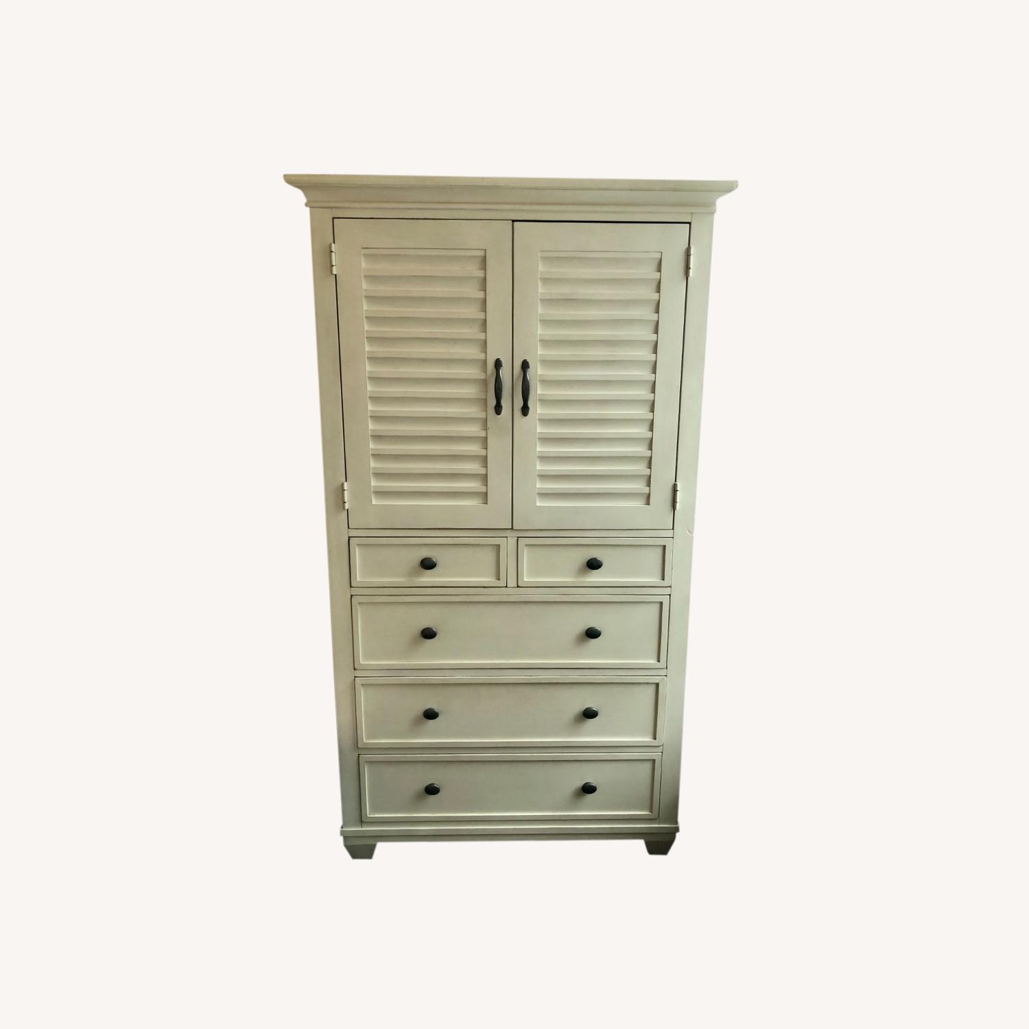 White Storage Armoire AptDeco
