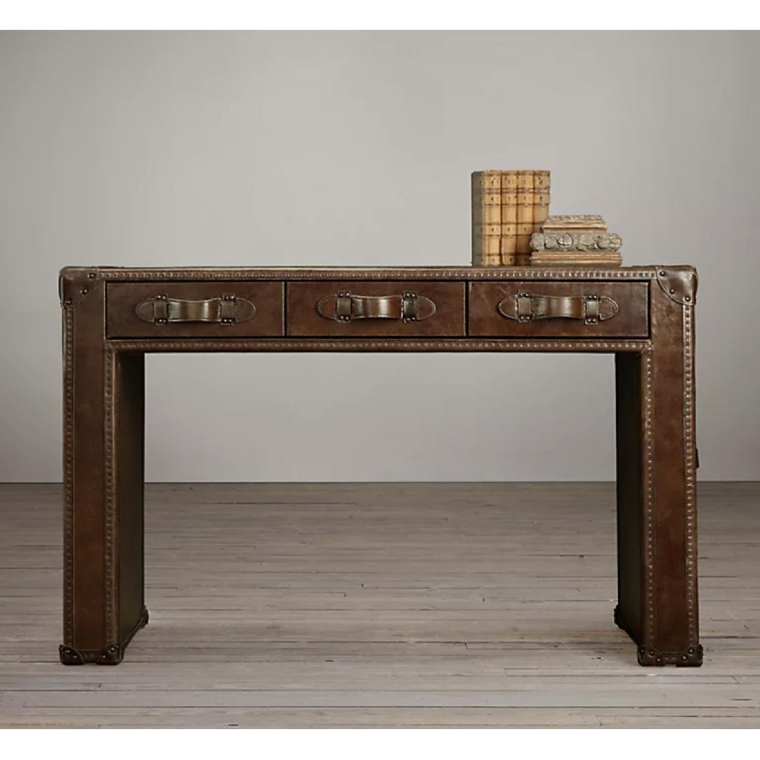 Restoration Hardware Mayfair Streamer Trunk 3 Drawer Desk - image-5